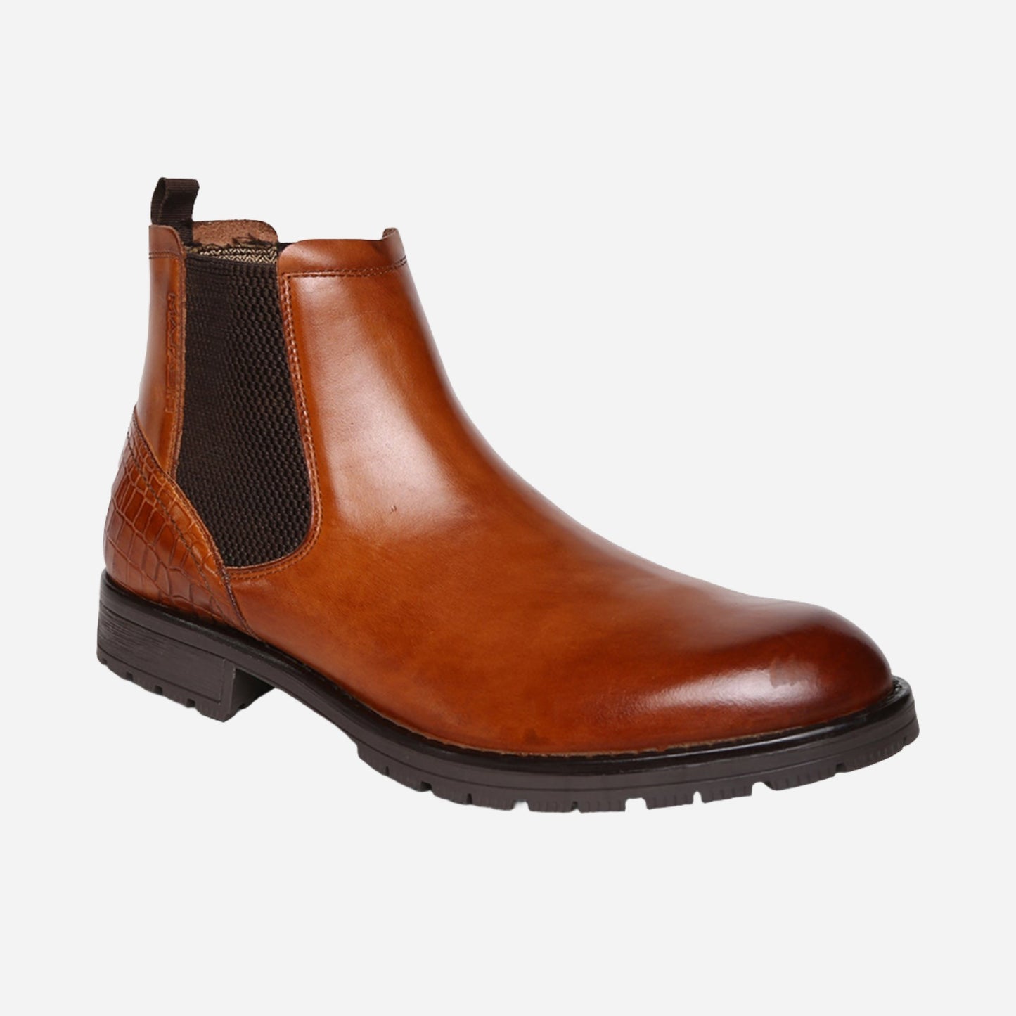 Ankle Length Genuine Leather Men Tan Chelsea Boots