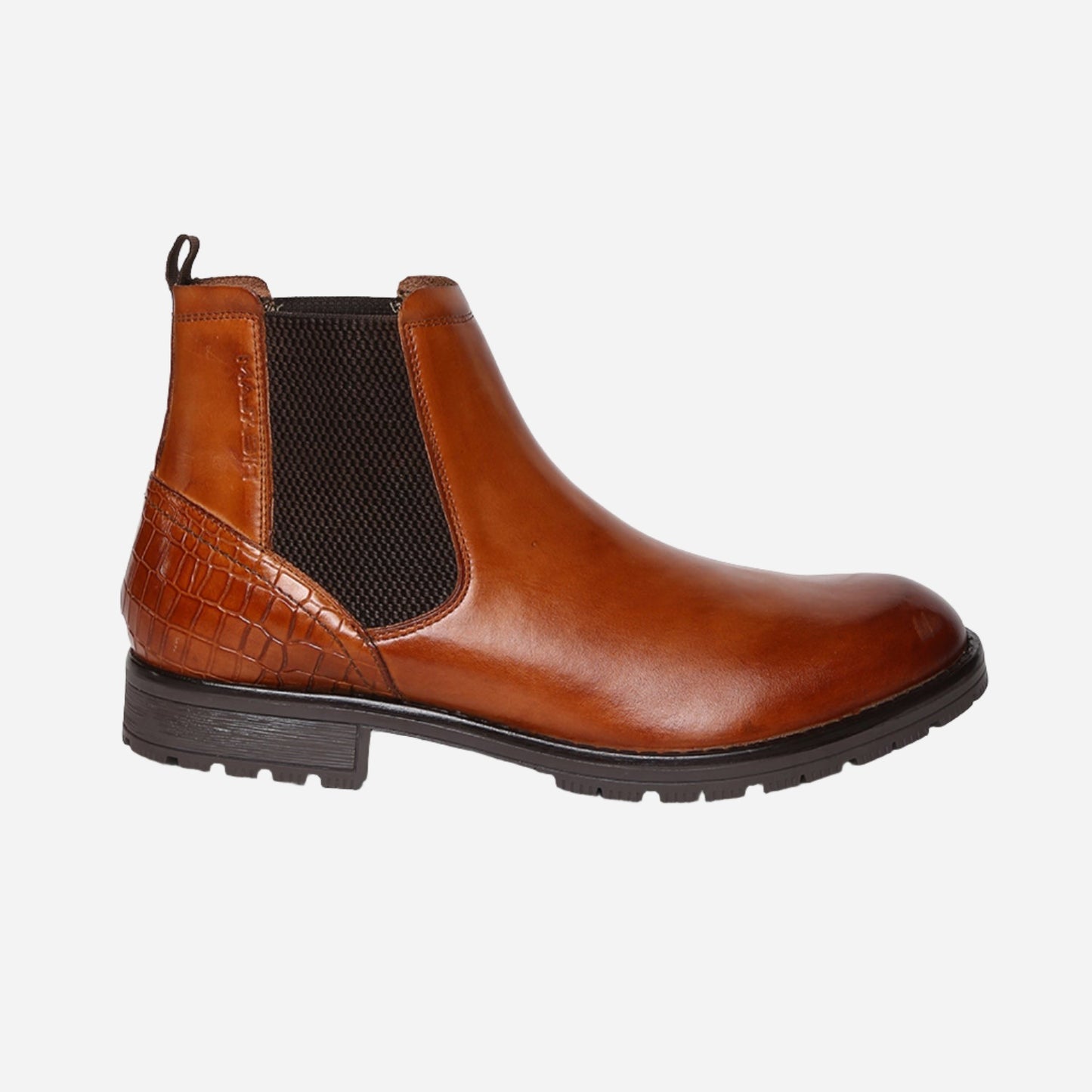 Ankle Length Genuine Leather Men Tan Chelsea Boots