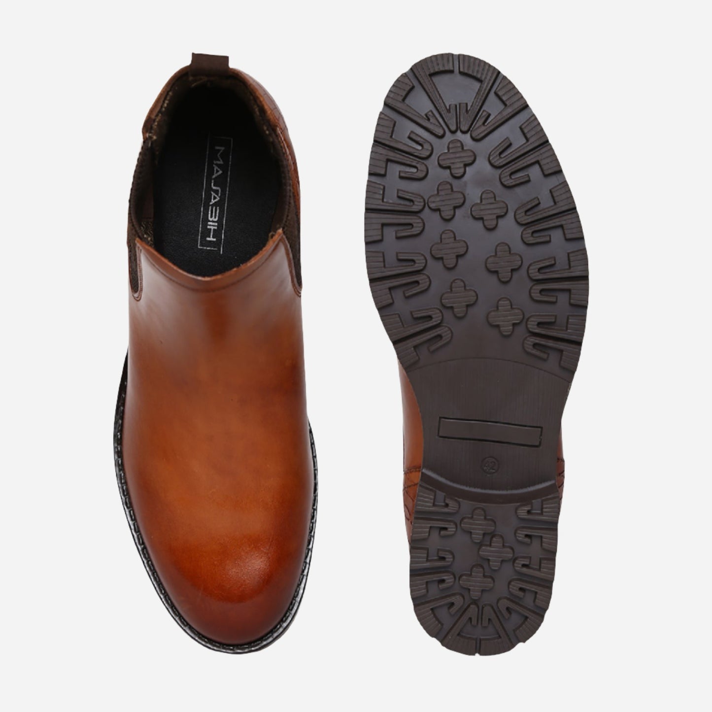 Ankle Length Genuine Leather Men Tan Chelsea Boots