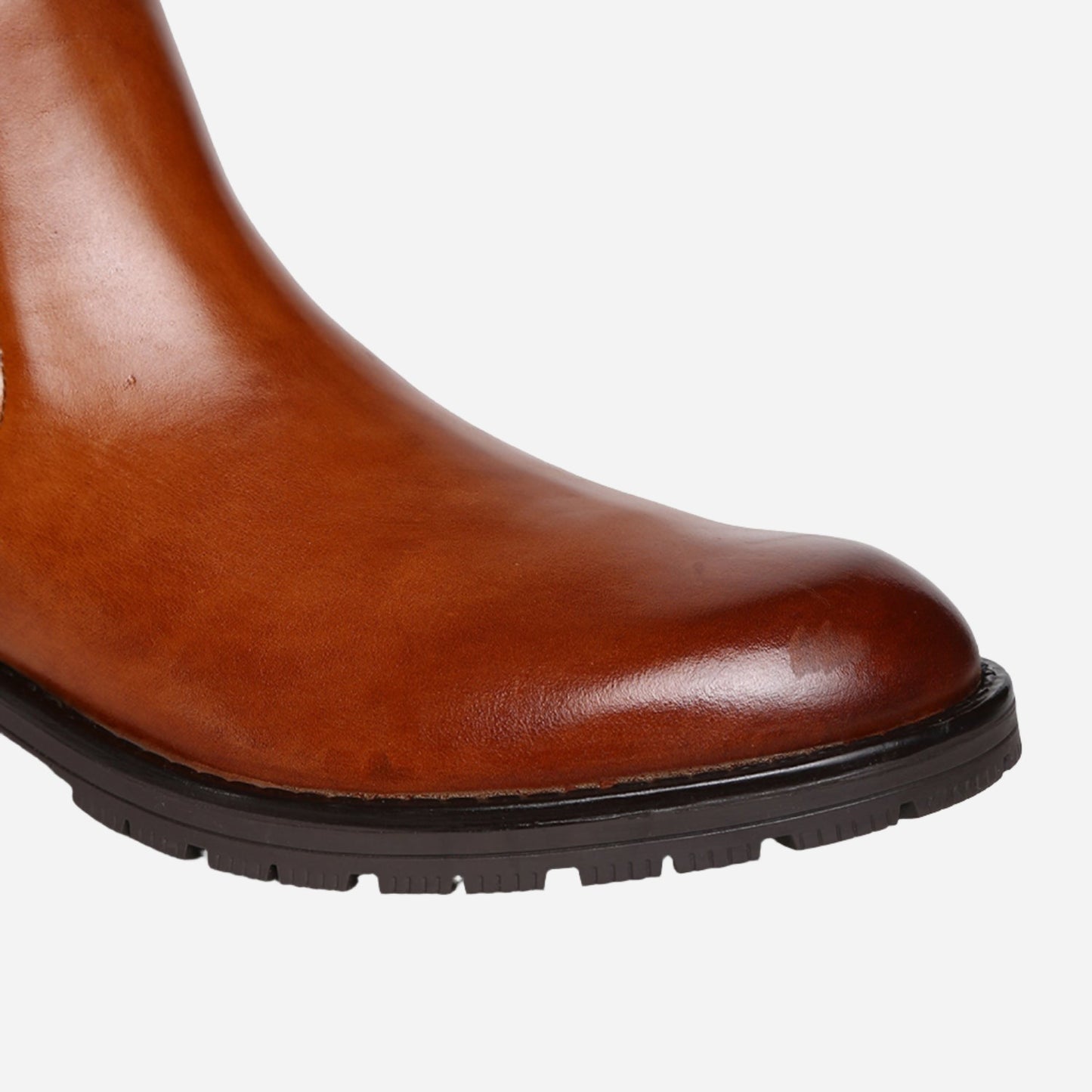 Ankle Length Genuine Leather Men Tan Chelsea Boots