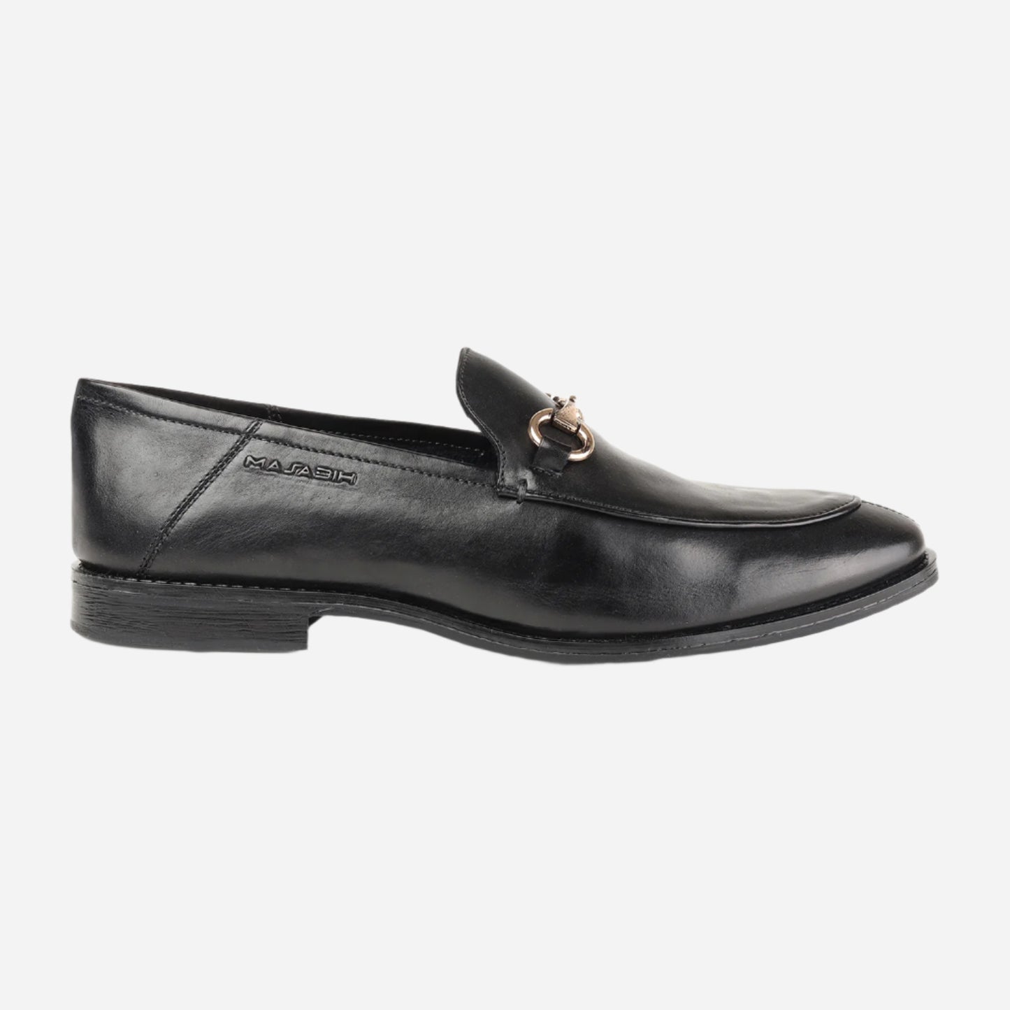 Masabih Genuine Leather Black Loafer Slipon Shoes for Men