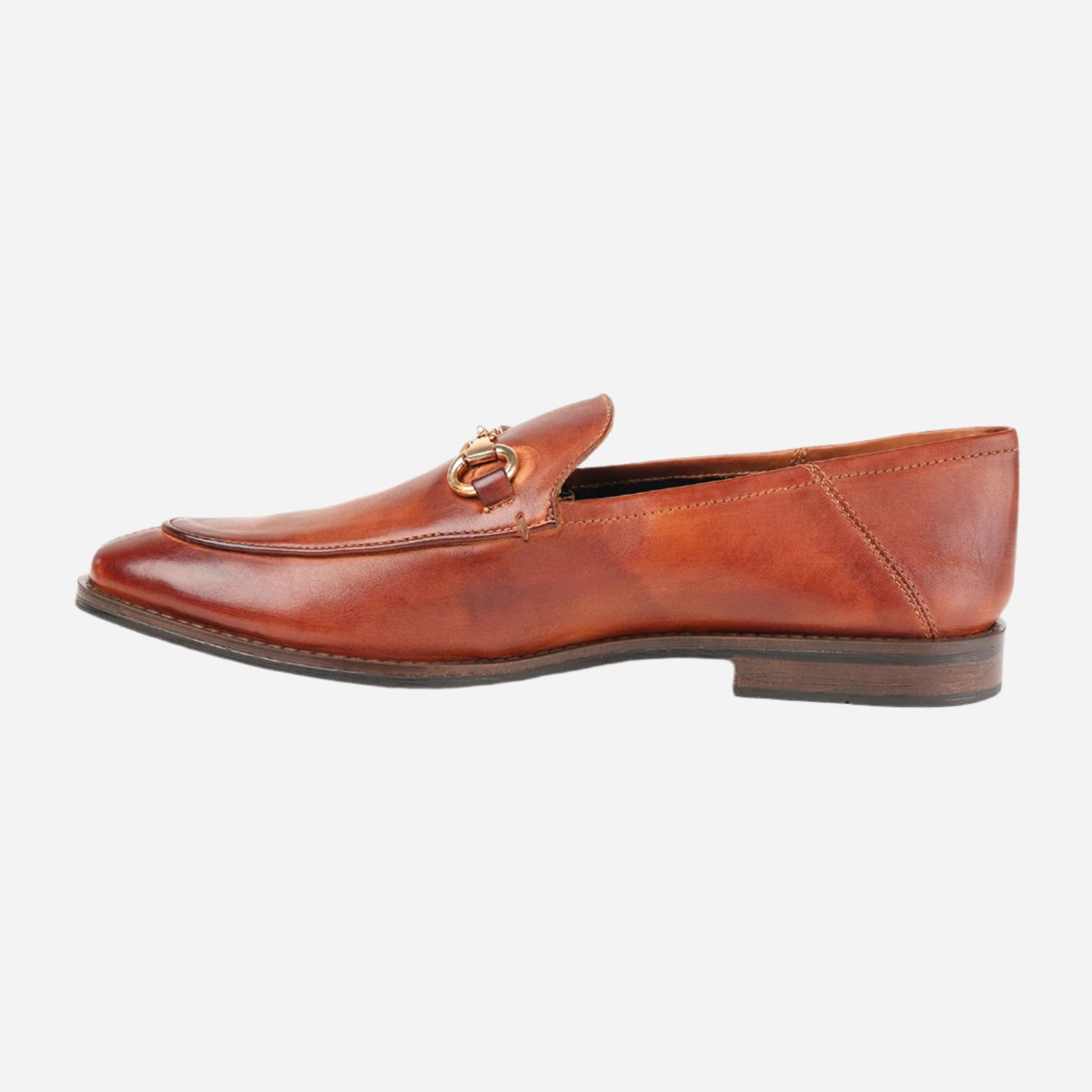 Masabih Genuine Leather Tan Loafer Slipon Shoes for Men