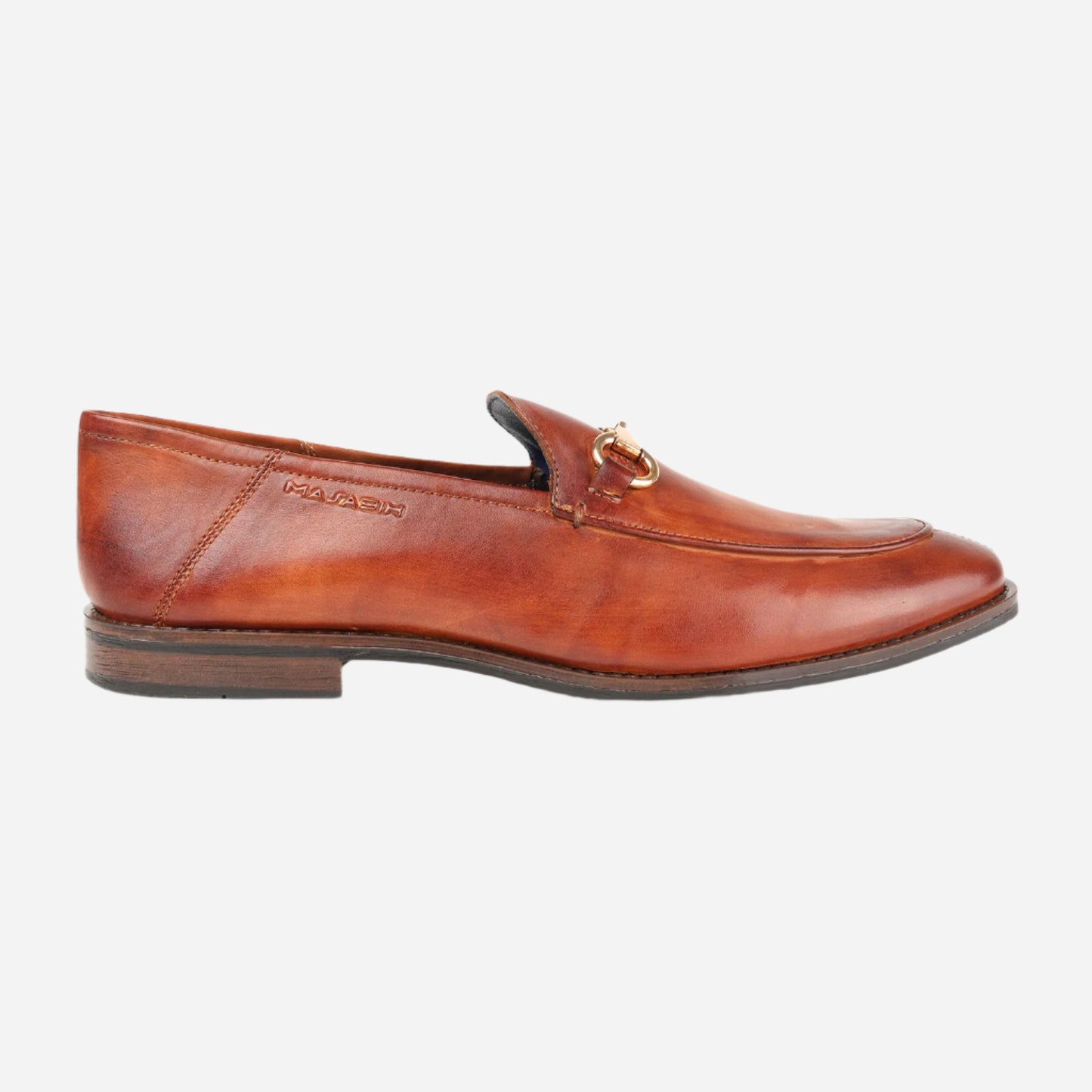 Masabih Genuine Leather Tan Loafer Slipon Shoes for Men