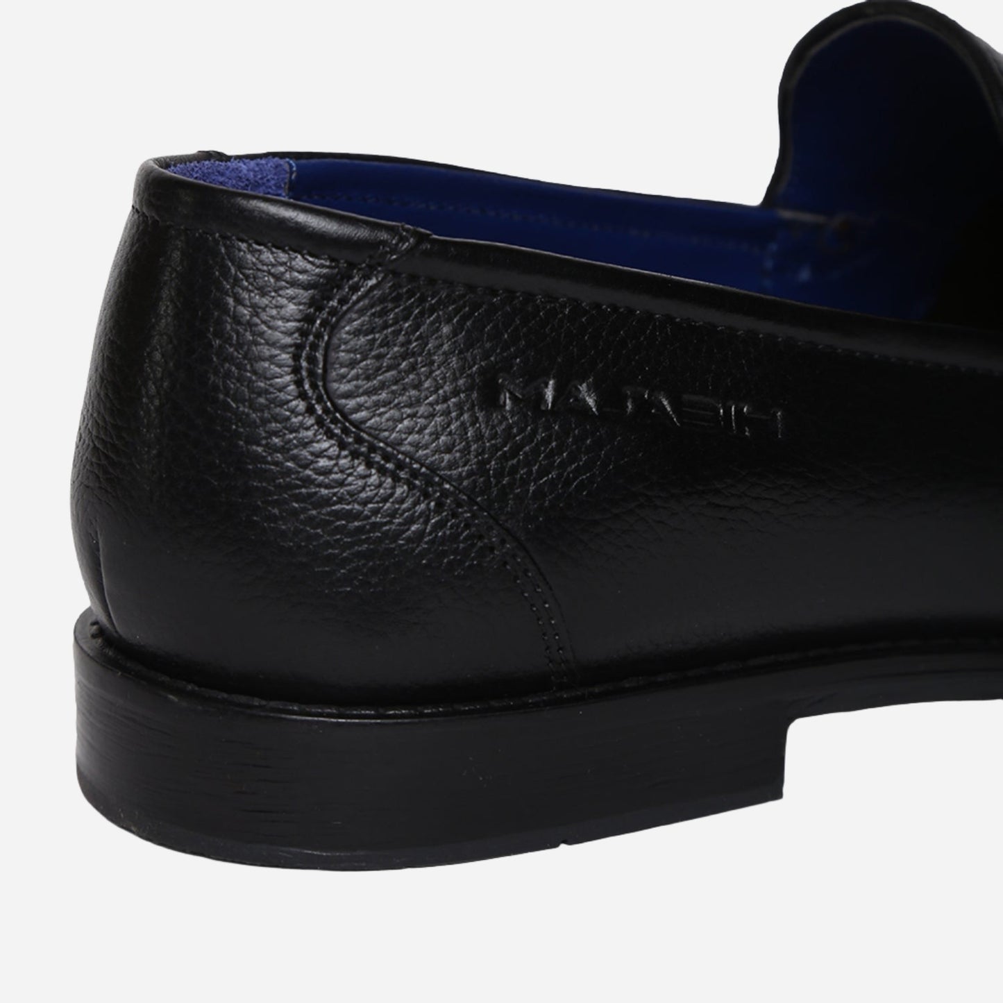 Masabih Genuine Milled Leather Black Loafer Slipon Shoes for Men