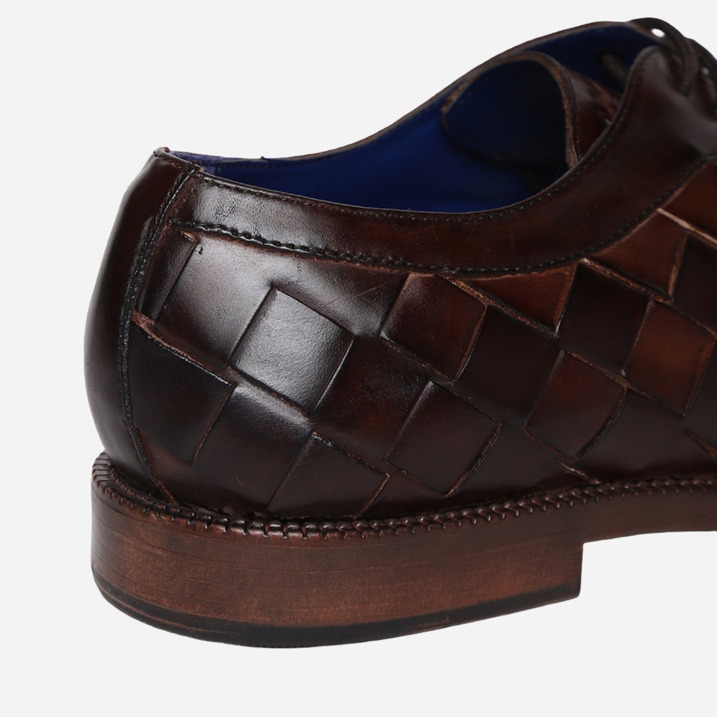 Masabih Genuine Leather Brown Inter Lacing Casual Derby Laceup Shoes For Men