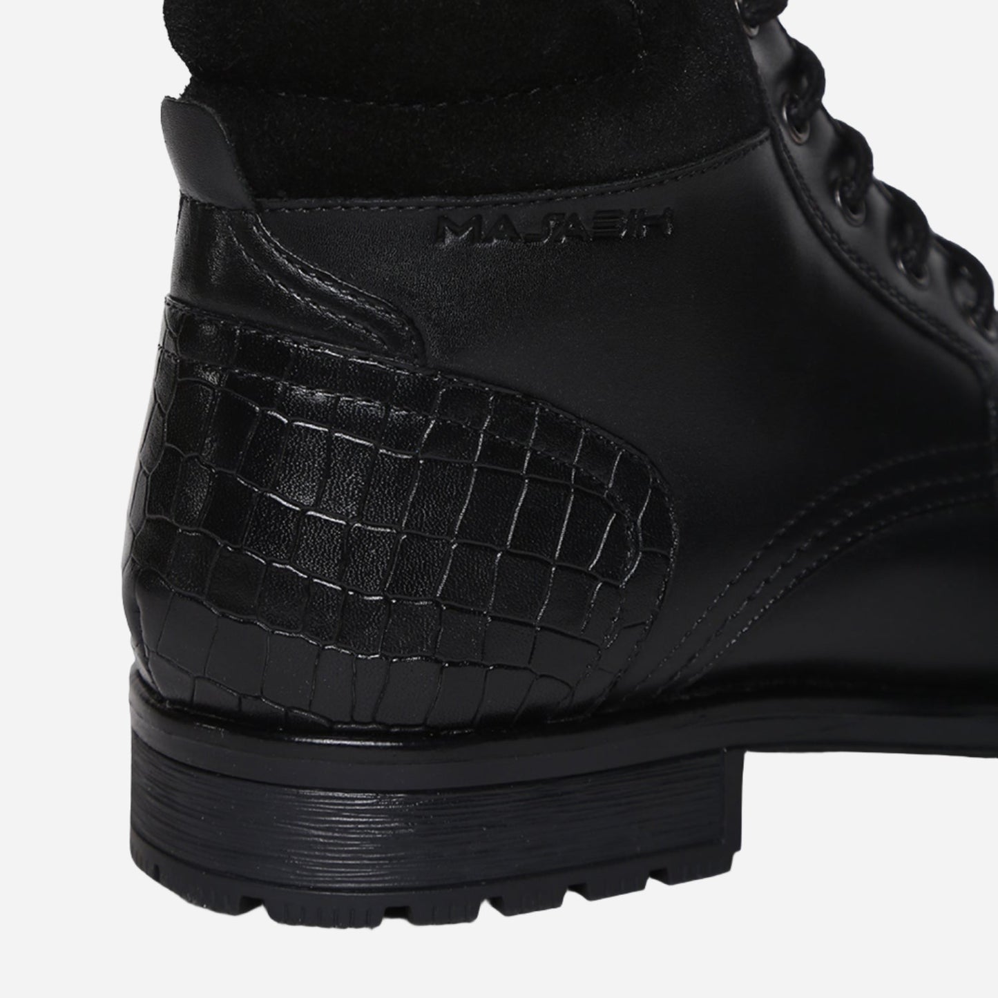 Masabih Genuine Leather Black Ankle Zipper Boots for Men