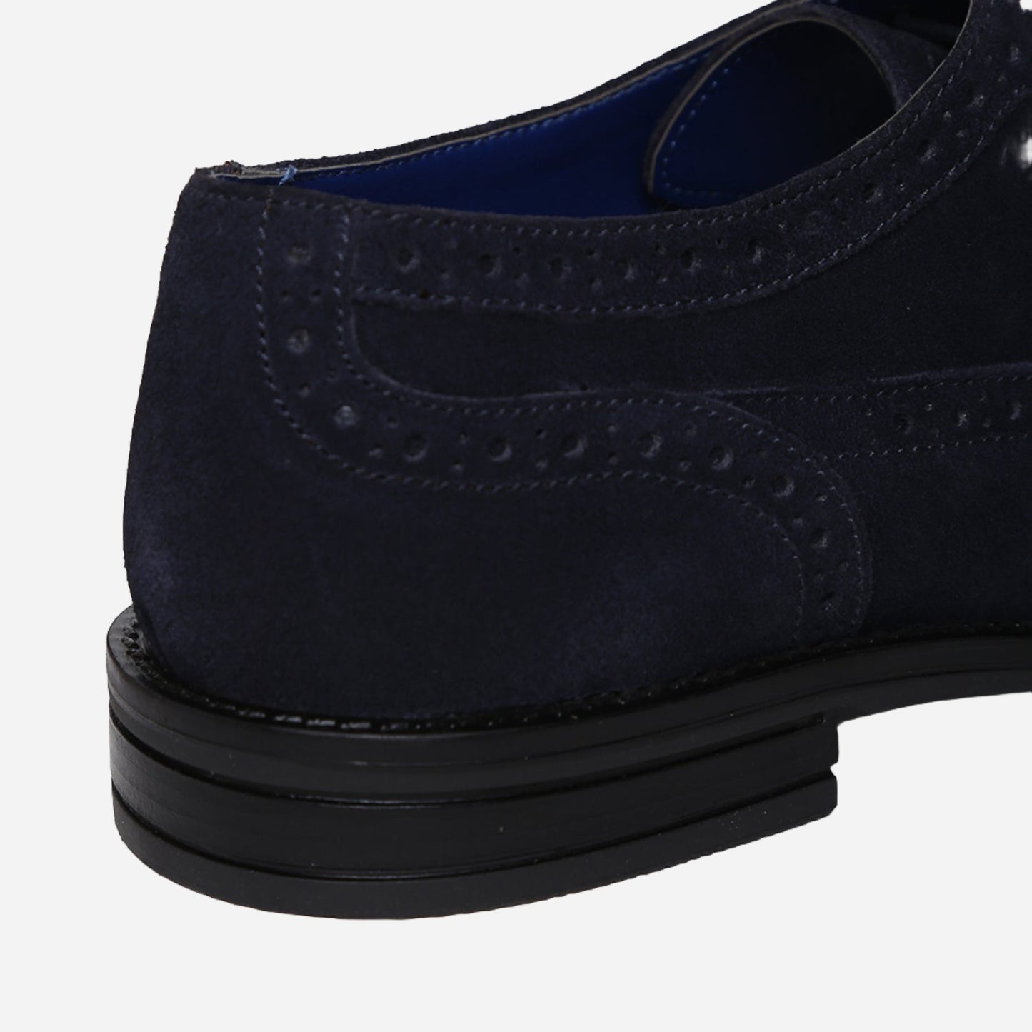 Masabih Suede Leather Navy Derby Laceup Shoes For Men