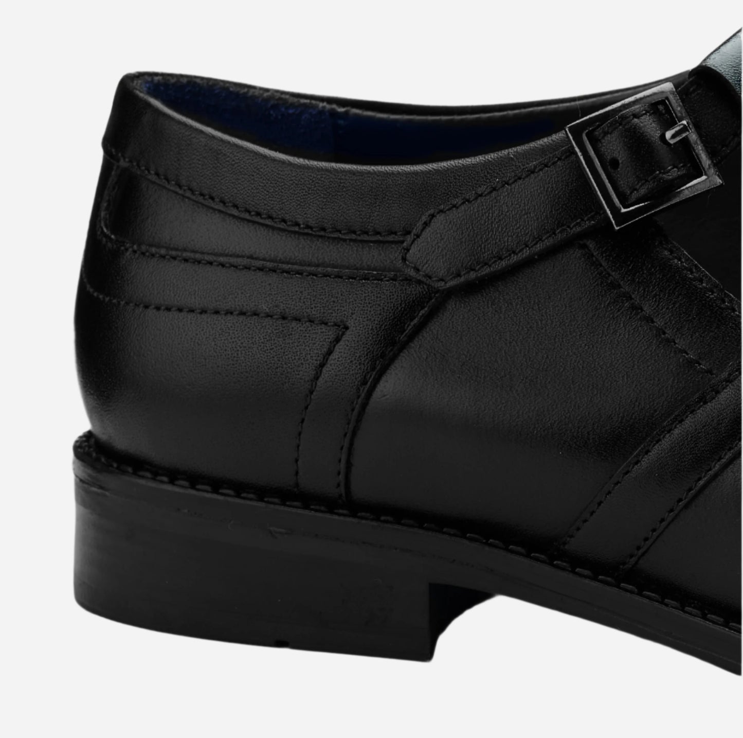 Masabih Black Genuine Leather Stylish Brogue Sandal for Men