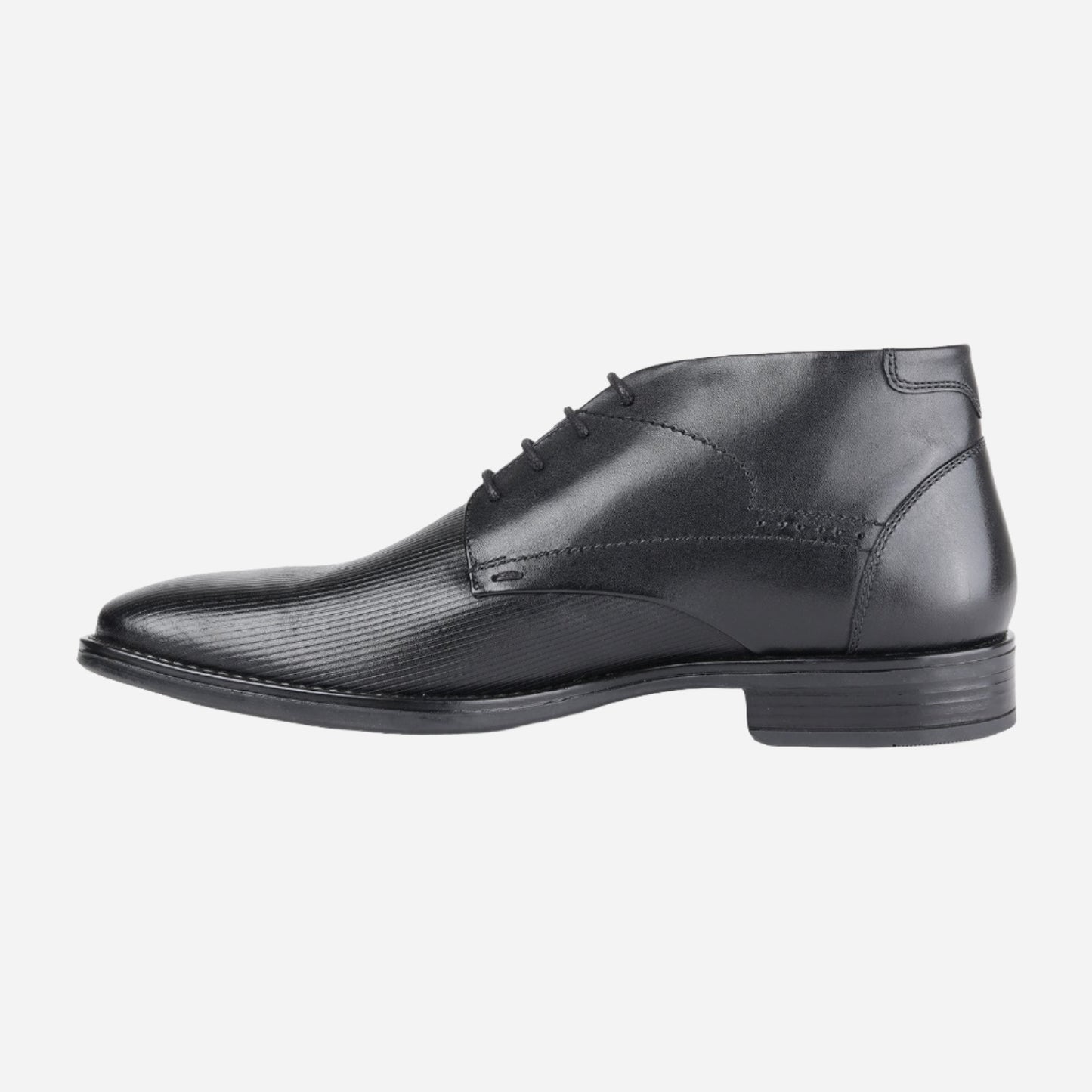 MASABIH GENUINE LEATHER CHUKKA LACEUP BOOTS FOR MEN BLACK