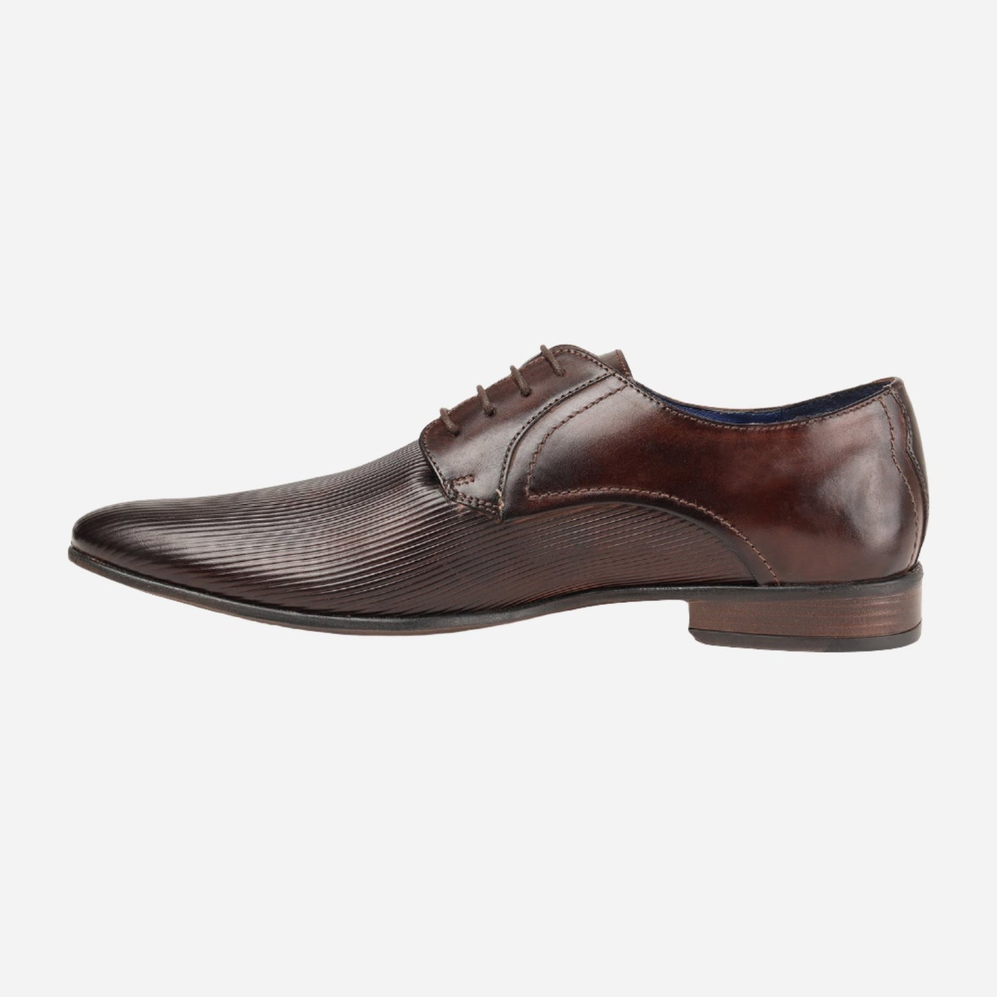 MASABIH GENUINE LEATHER DERBY LACEUP SHOES FOR MEN BROWN