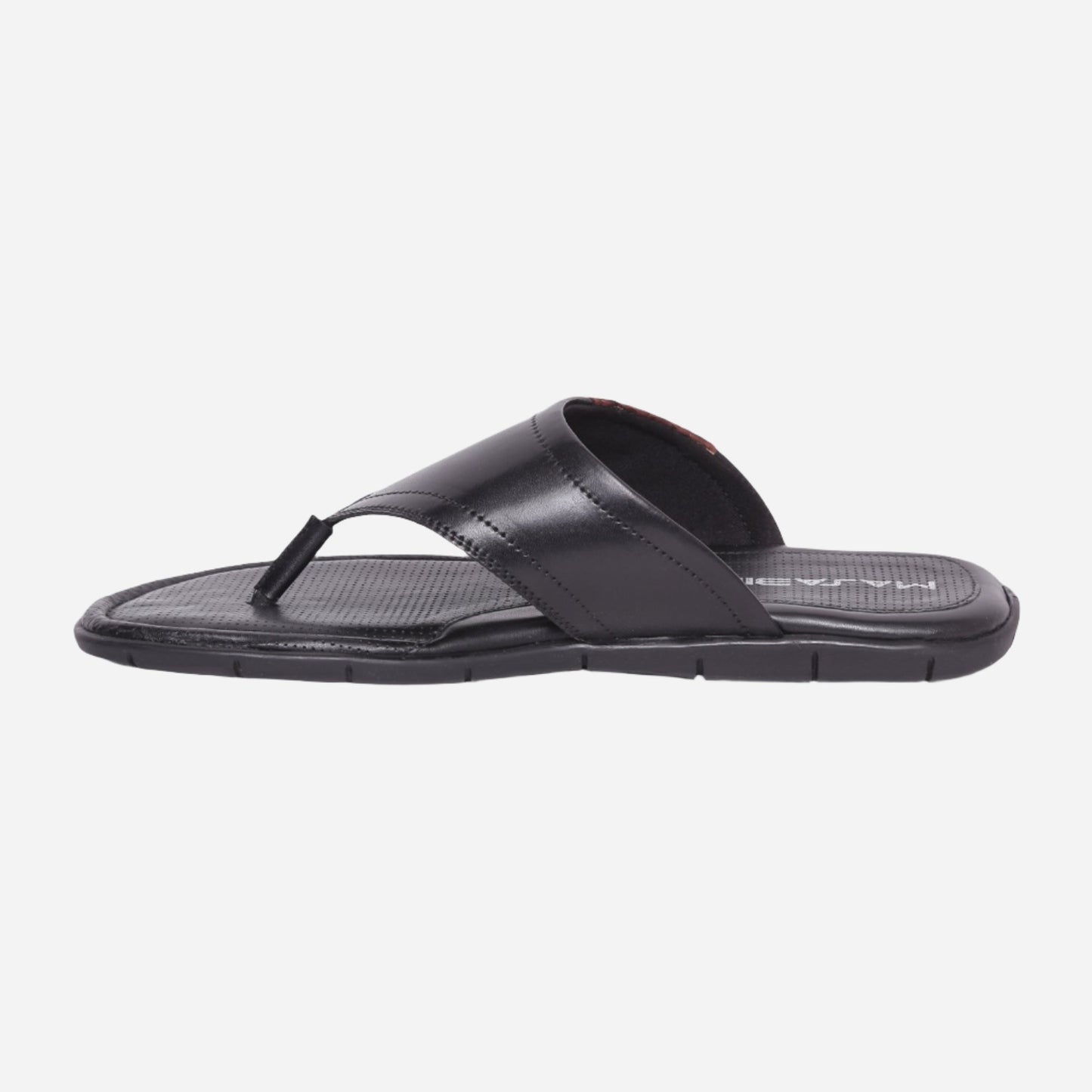 MASABIH Geniune Leather Soft Black / SISSY Print Brown Color modern thong sandals for Mens