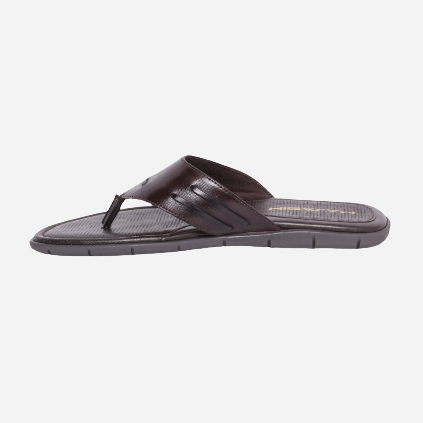 MASABIH Geniune Leather Soft I Print Brown Color modern thong sandals for Mens