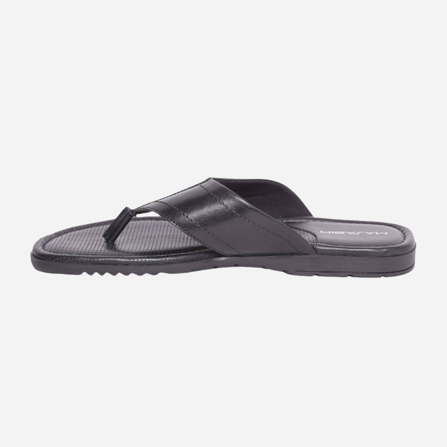 MASABIH Geniune Leather Soft Black Color modern java thong sandals for Mens