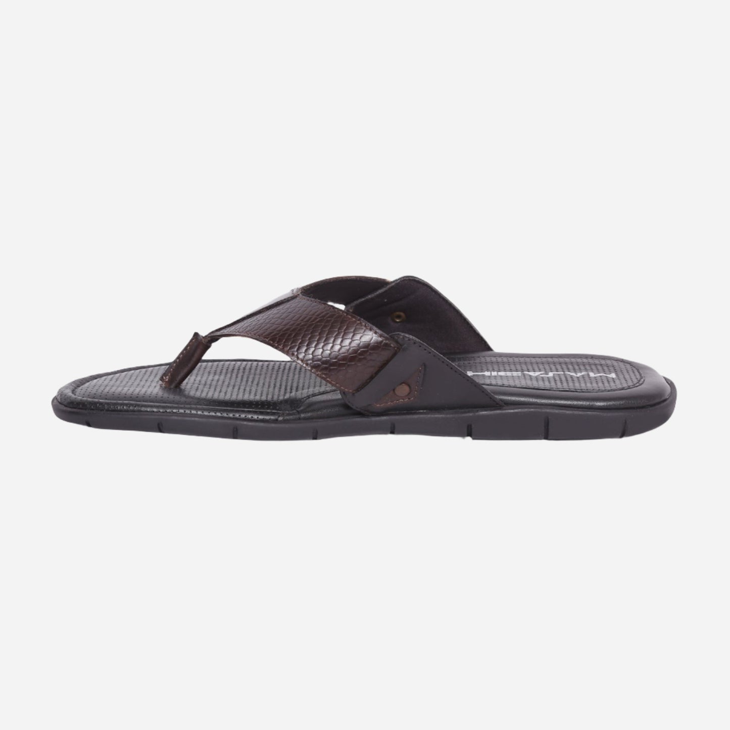 MASABIH Geniune Leather Soft SISSY Print Black / Bordo Color modern tauro thong sandals for Mens