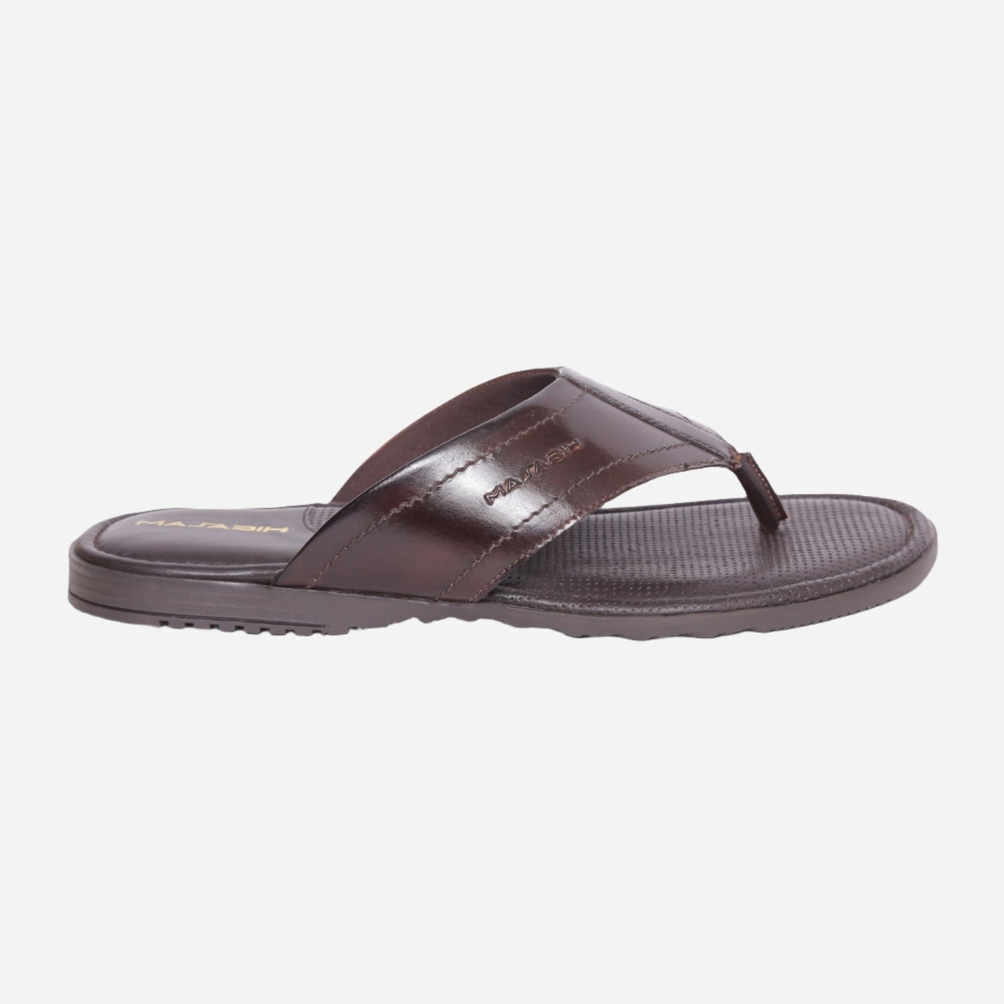 MASABIH Geniune Leather Soft Brown Color modern java thong sandals for Mens