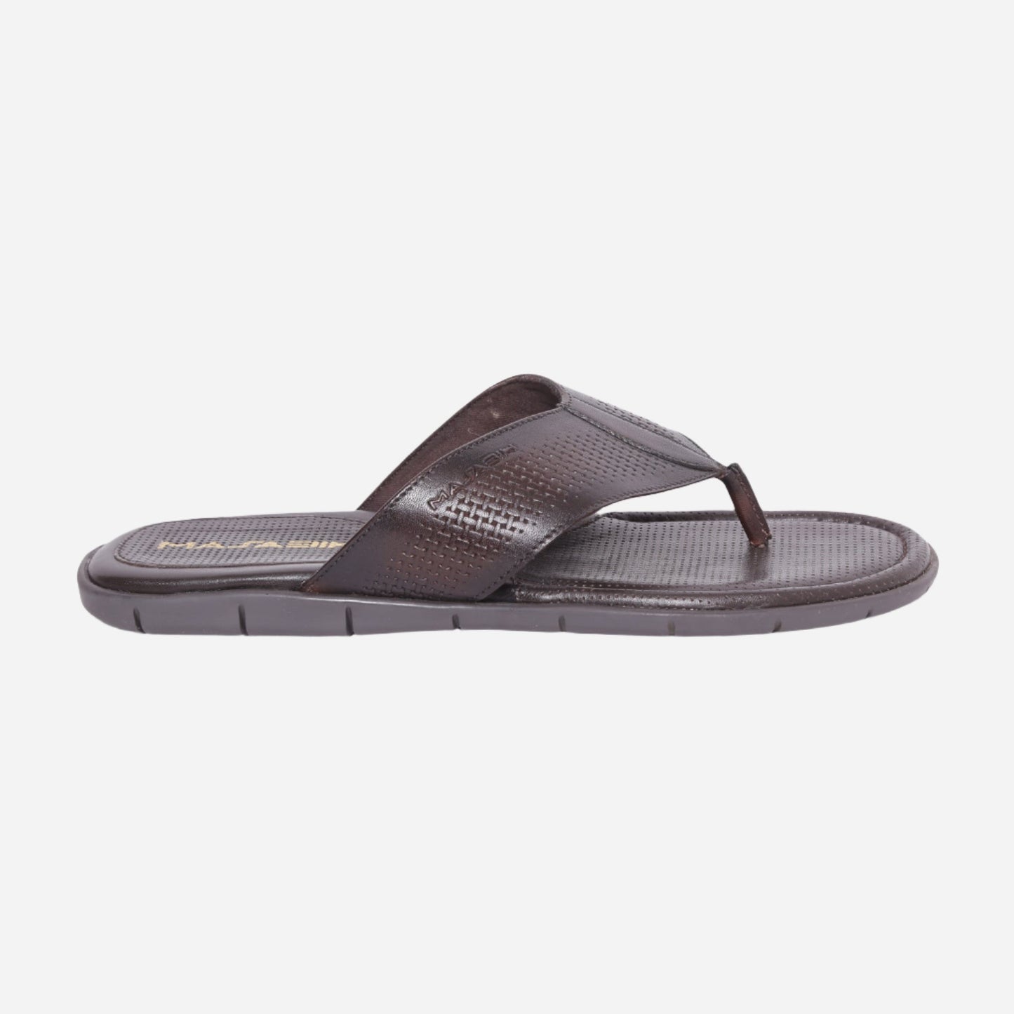 MASABIH Geniune Leather Soft Mesh Print Brown Color modern thong sandals for Mens