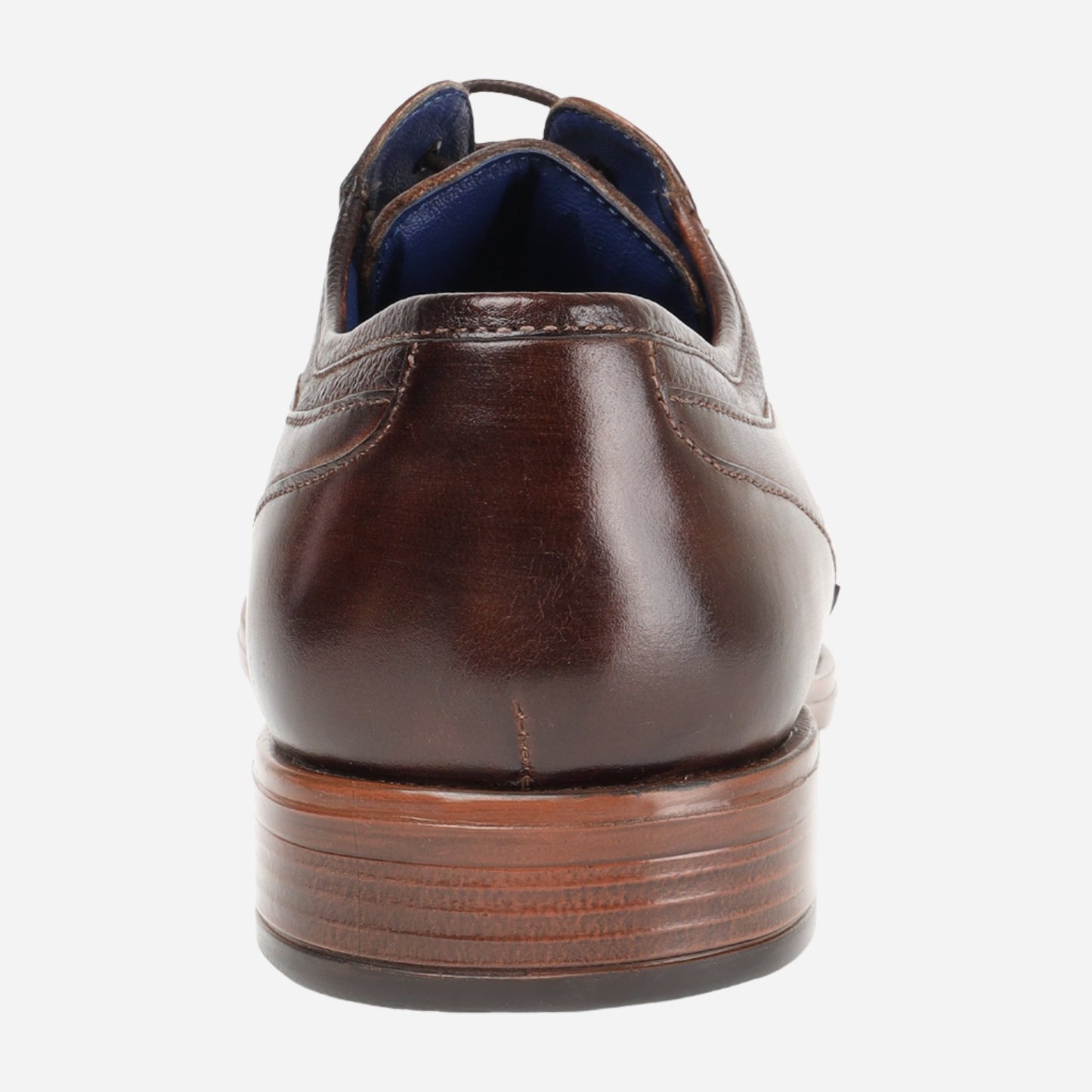 MASABIH GENUINE MILLED BROWN LEATHER DERBY LACE UP SHOES FOR MEN