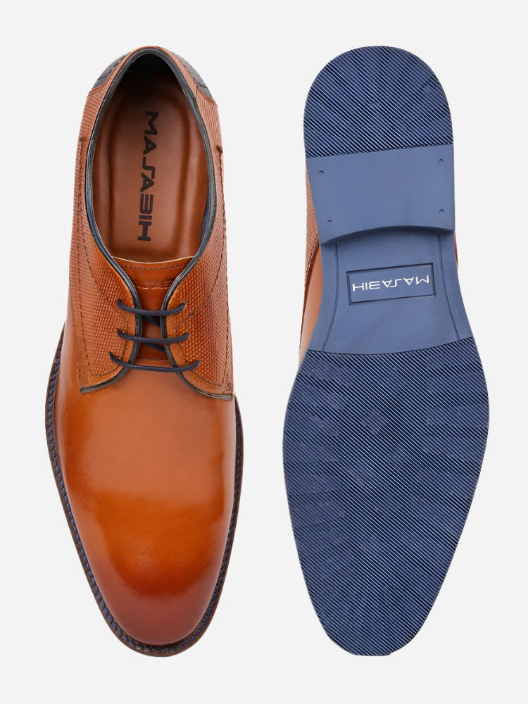 MASABIH Tan Casual Derby Shoes for Men