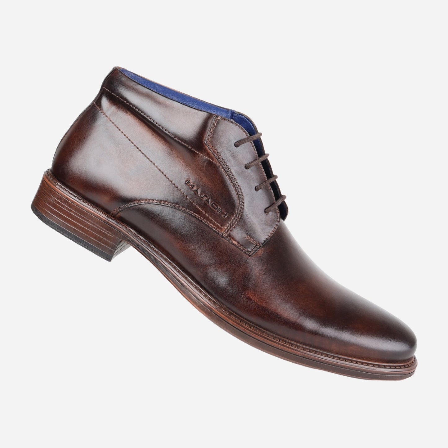 MASABIH GENUINE LEATHER BROWN LACEUP CHUKKA BOOTS FOR MEN