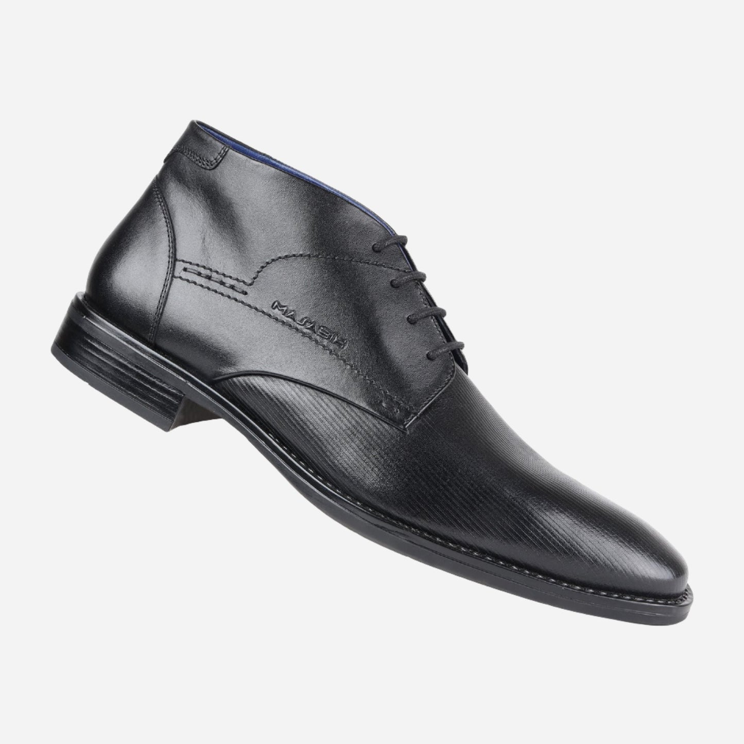 MASABIH GENUINE LEATHER CHUKKA LACEUP BOOTS FOR MEN BLACK