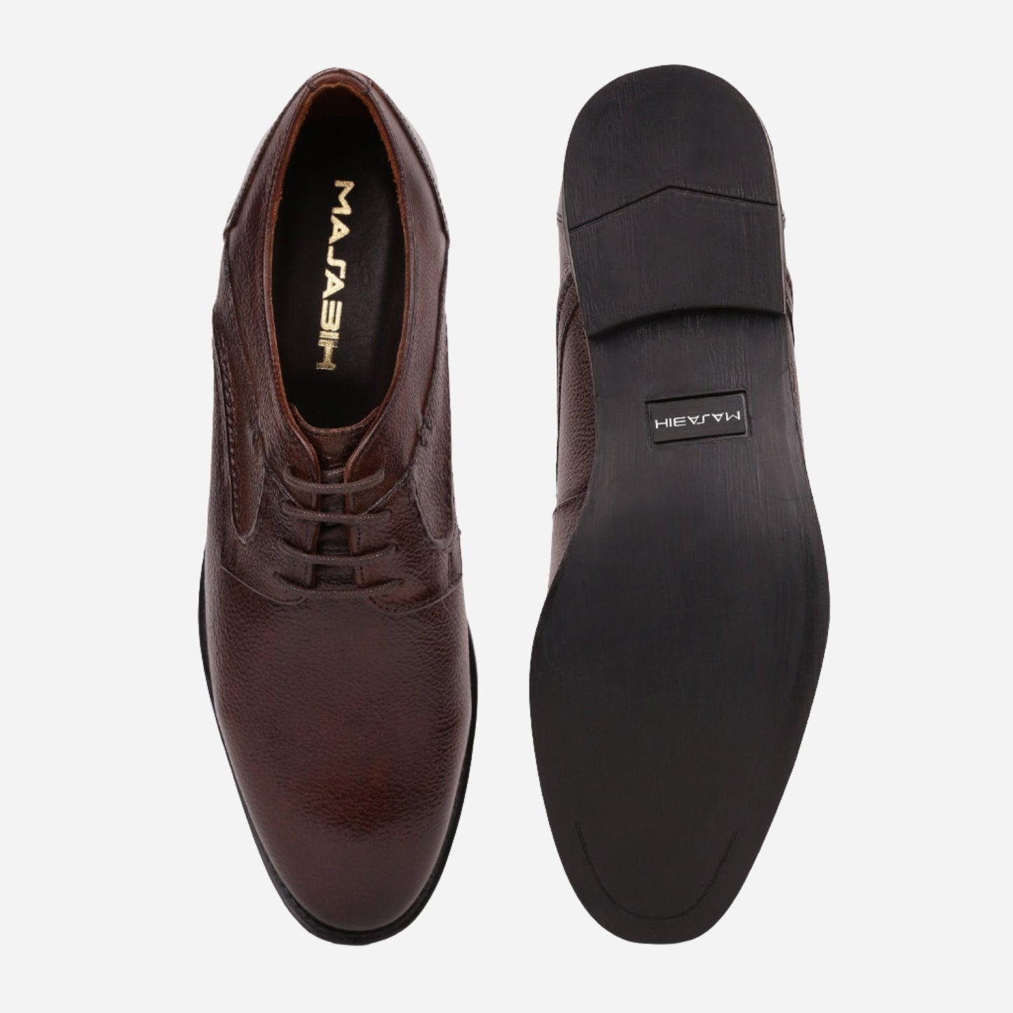 MASABIH Brown Casual Derby Shoes for Men