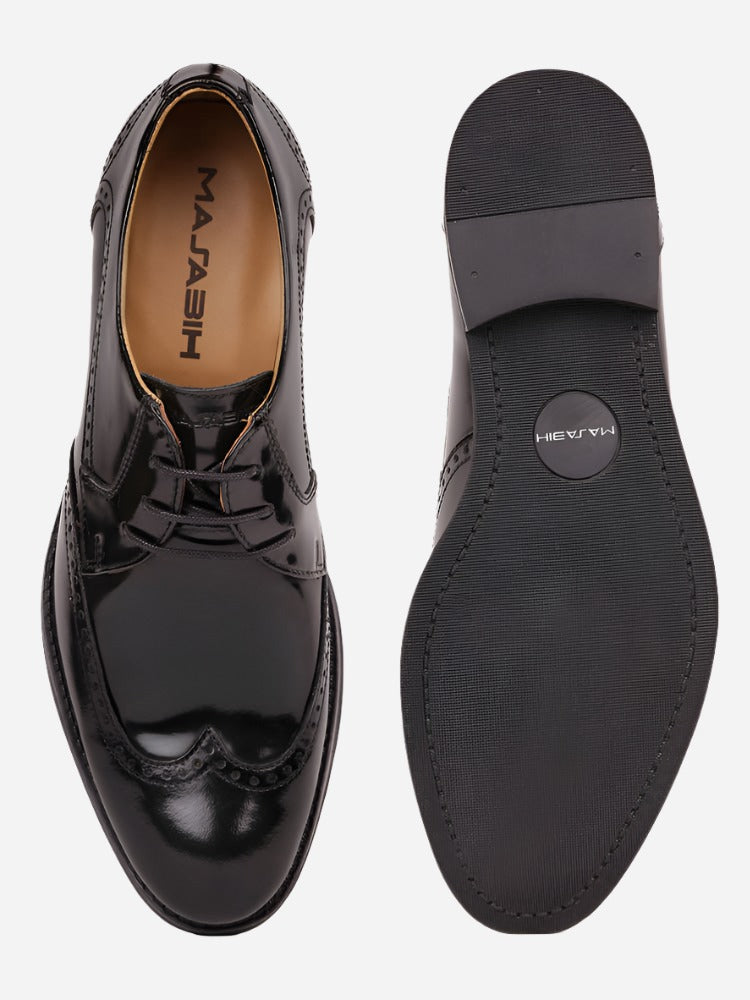 MASABIH Black Casual Derby Shoes for Men
