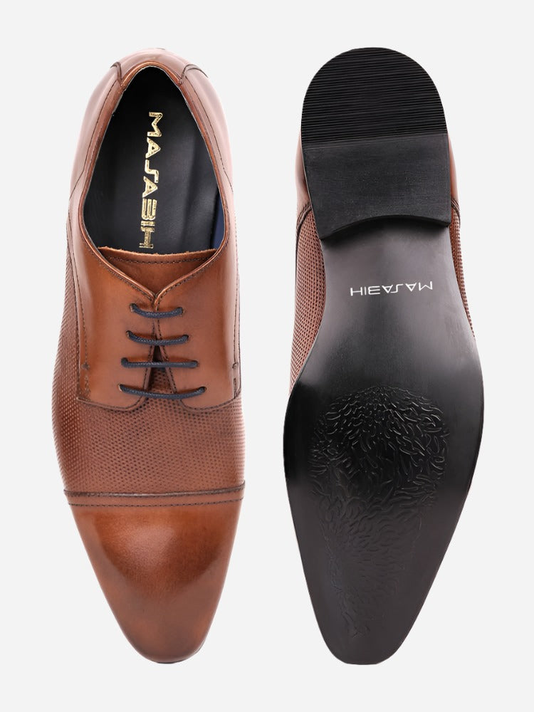 MASABIH Tan Casual Derby Shoes for Men