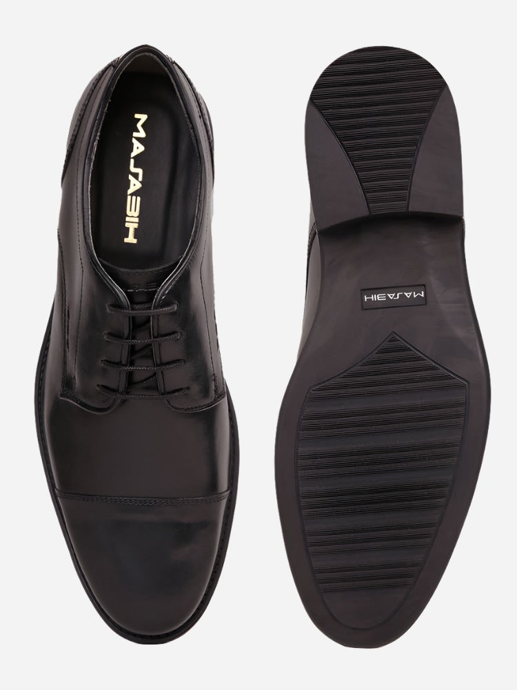 MASABIH Black Casual Derby Shoes for Men