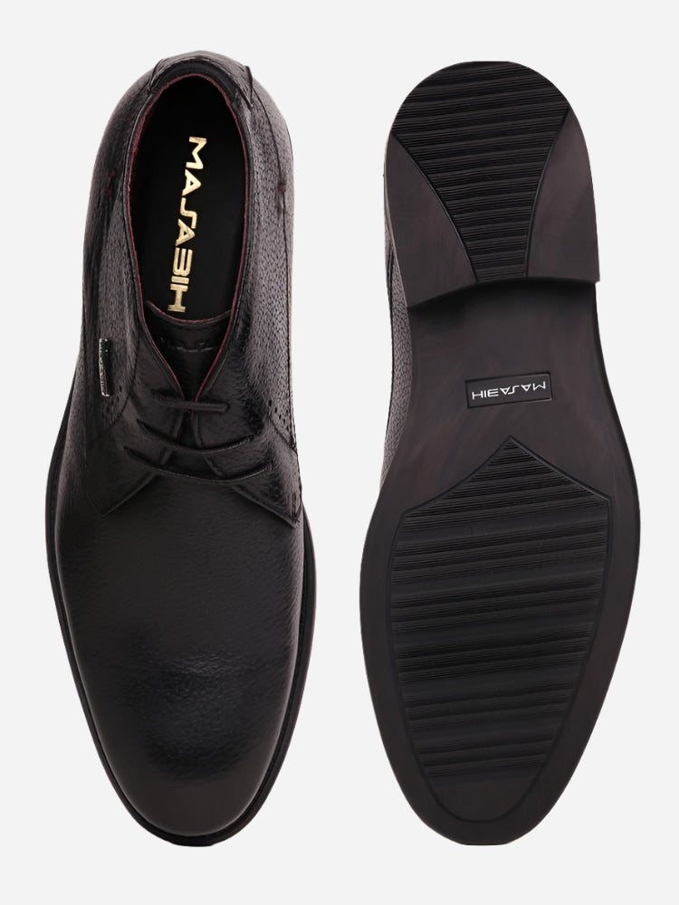 MASABIH Black Casual Lace Up Shoes for Men