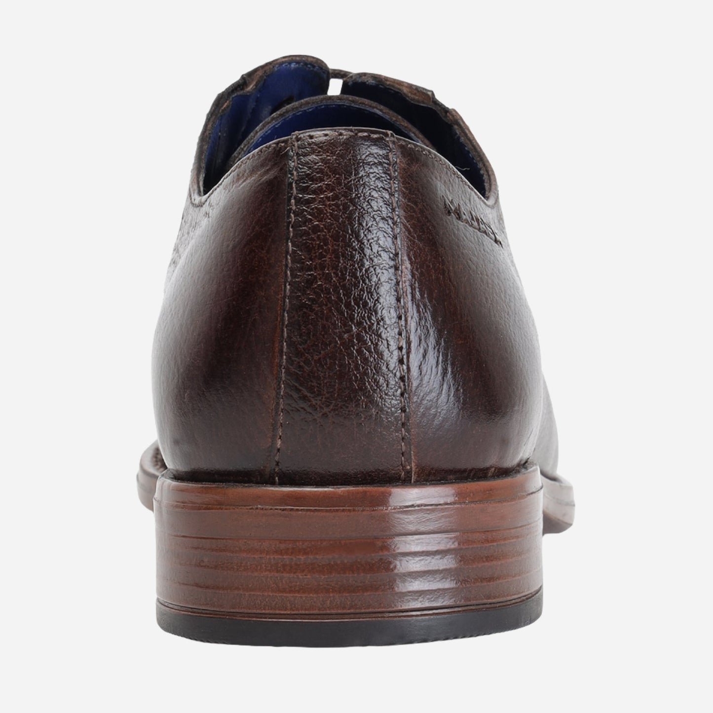 MASABIH GENUINE MILLED BROWN LEATHER DERBY LACE UP SHOES WITH TOECAP FOR MEN