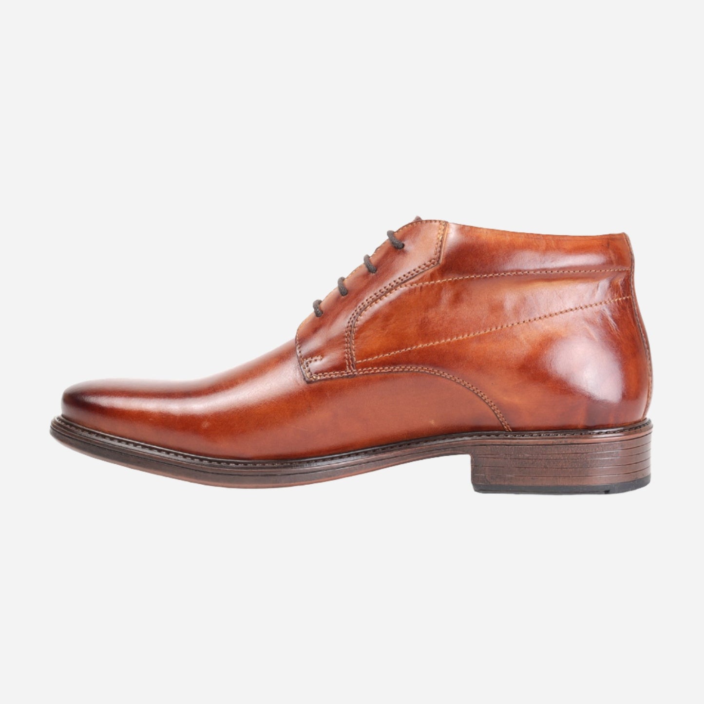 MASABIH GENUINE LEATHER TAN LACEUP CHUKKA BOOTS FOR MEN