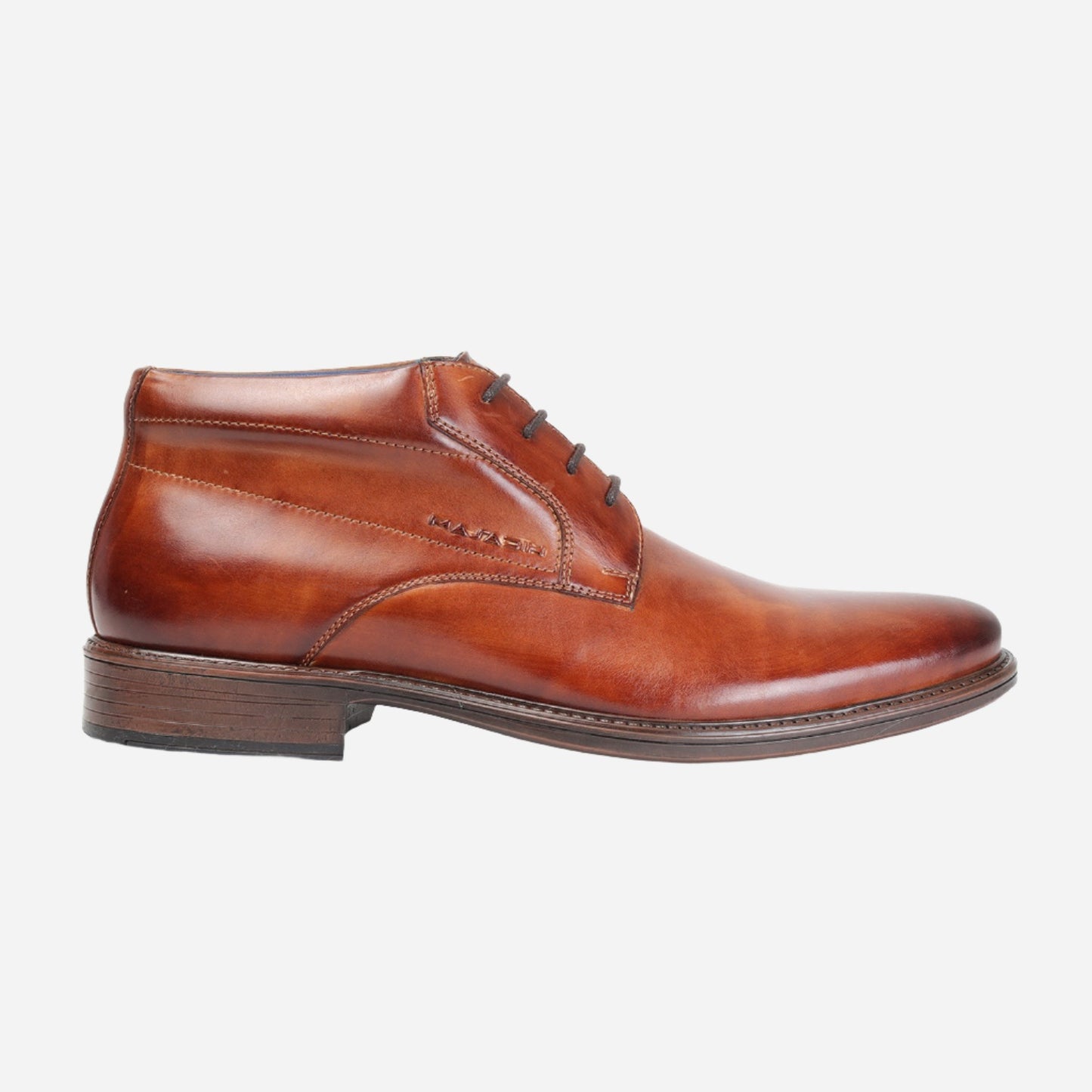MASABIH GENUINE LEATHER TAN LACEUP CHUKKA BOOTS FOR MEN