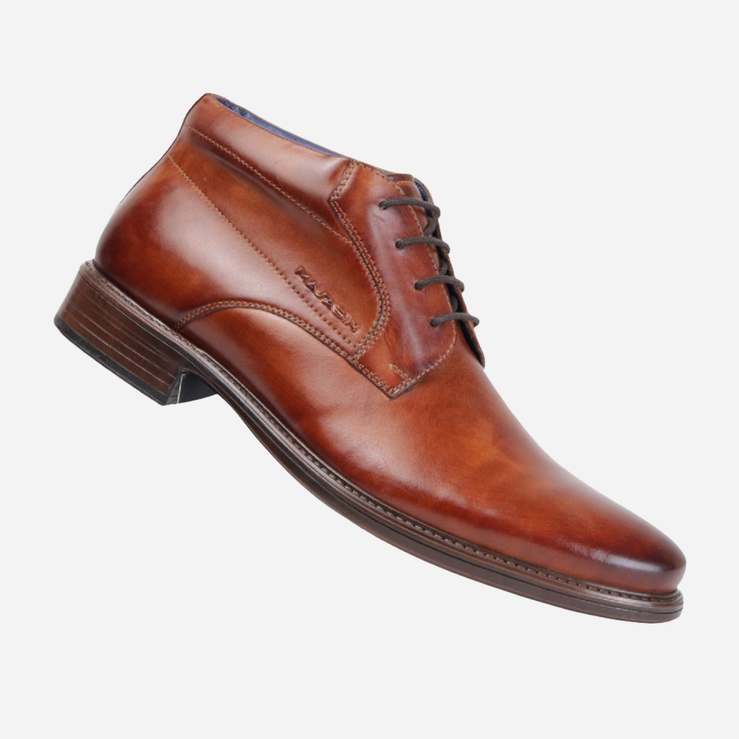 MASABIH GENUINE LEATHER TAN LACEUP CHUKKA BOOTS FOR MEN