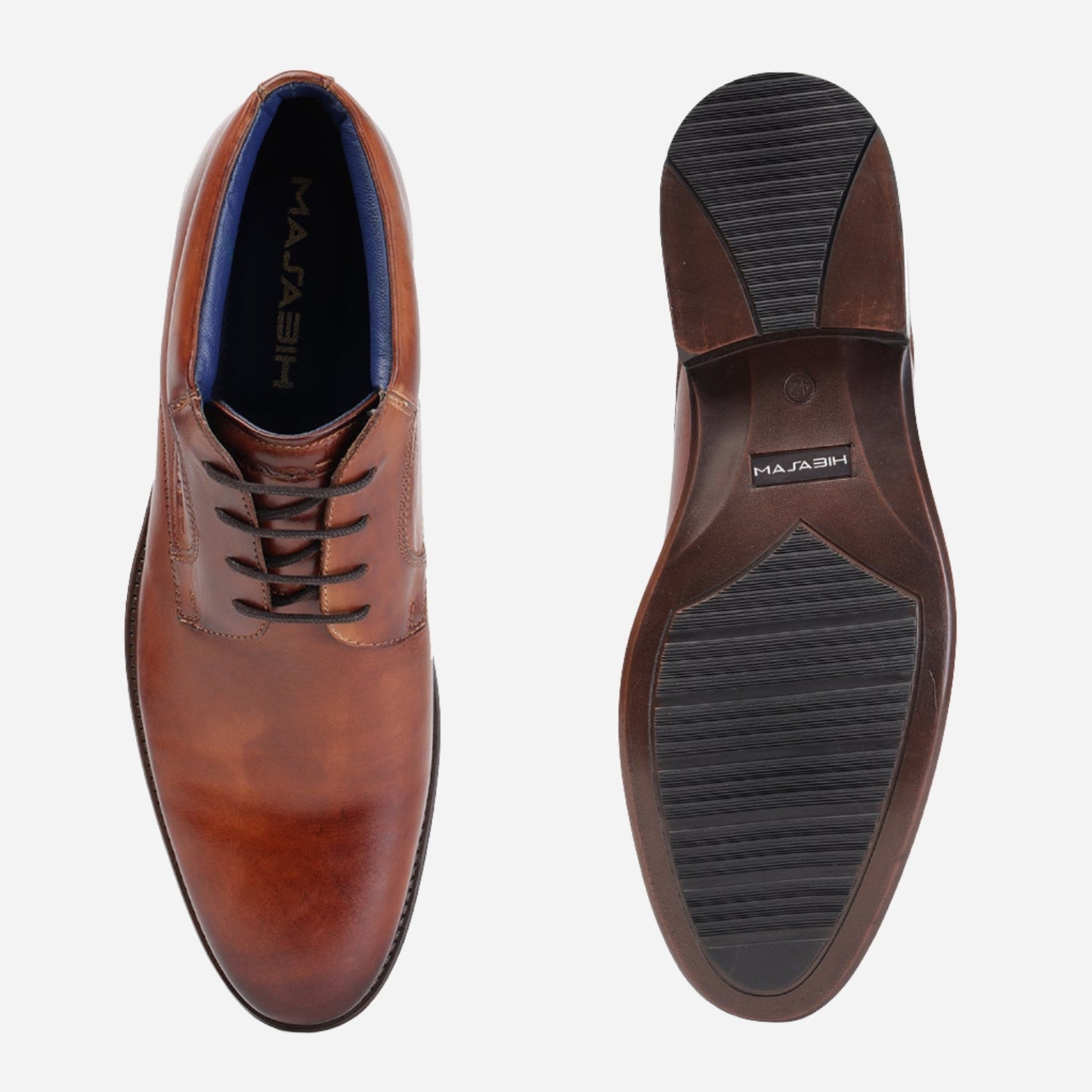 MASABIH GENUINE LEATHER TAN LACEUP CHUKKA BOOTS FOR MEN