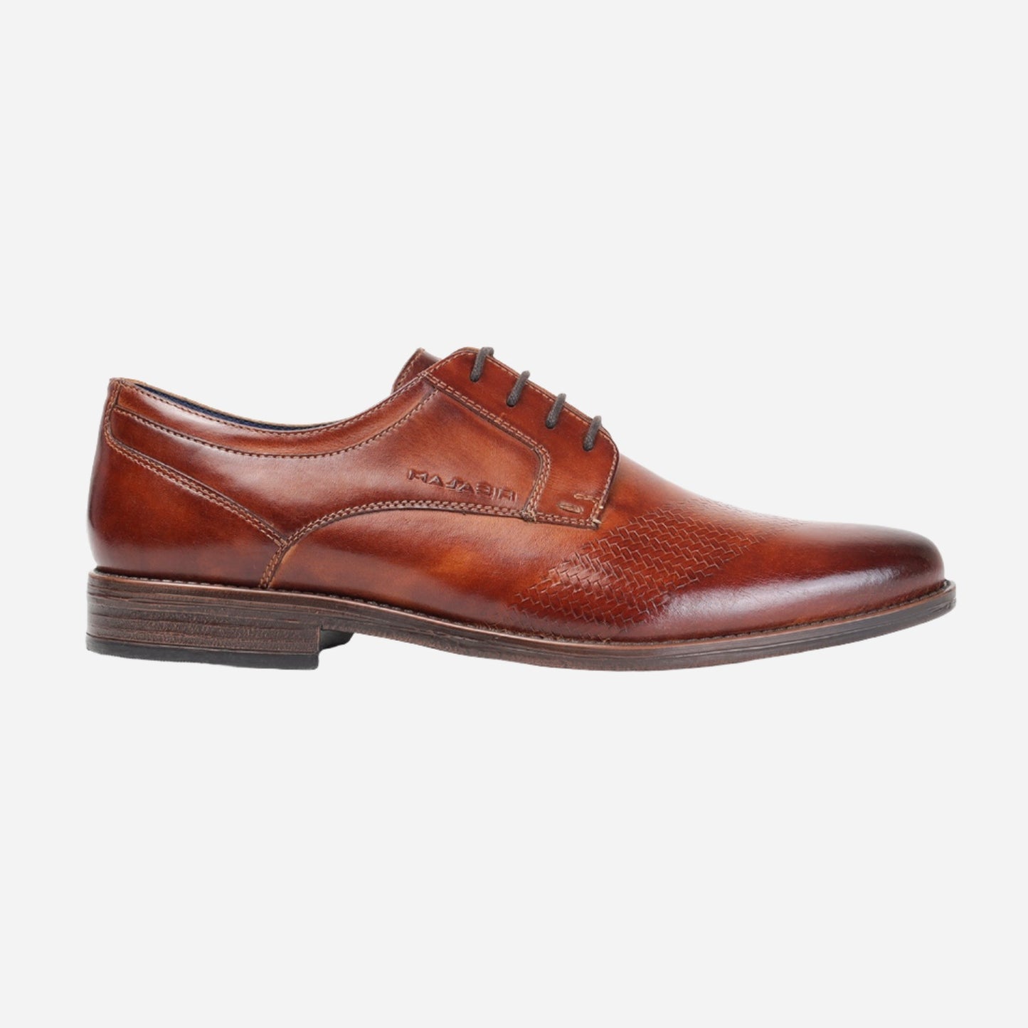 MASABIH GENUINE LEATHER TAN CASUAL DERBY LACE UP SHOES FOR MEN