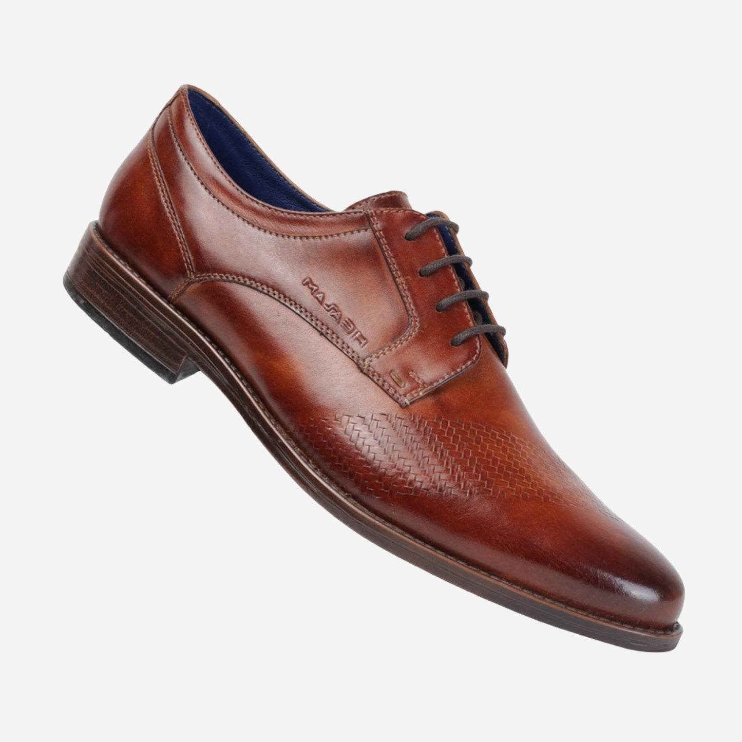 MASABIH GENUINE LEATHER TAN CASUAL DERBY LACE UP SHOES FOR MEN