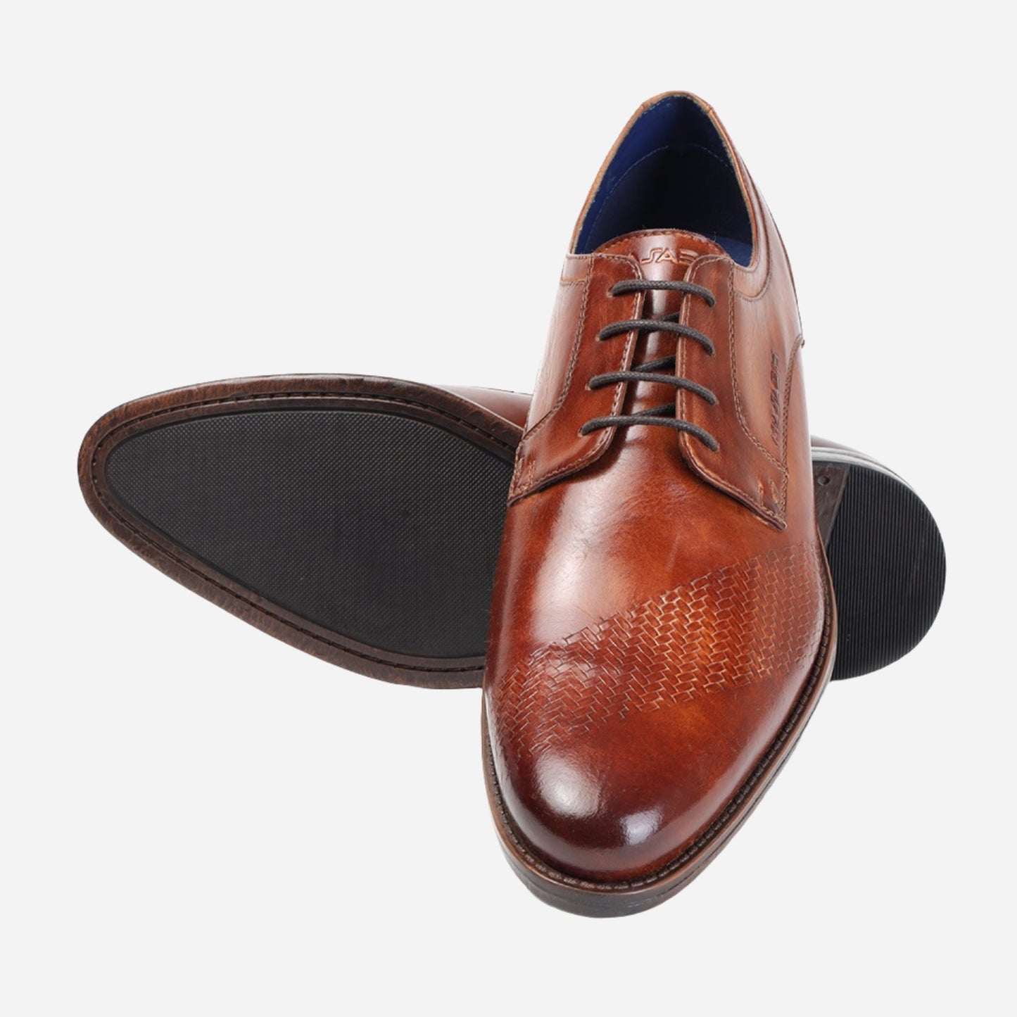 MASABIH GENUINE LEATHER TAN CASUAL DERBY LACE UP SHOES FOR MEN