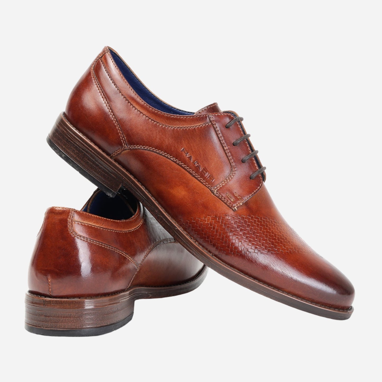MASABIH GENUINE LEATHER TAN CASUAL DERBY LACE UP SHOES FOR MEN