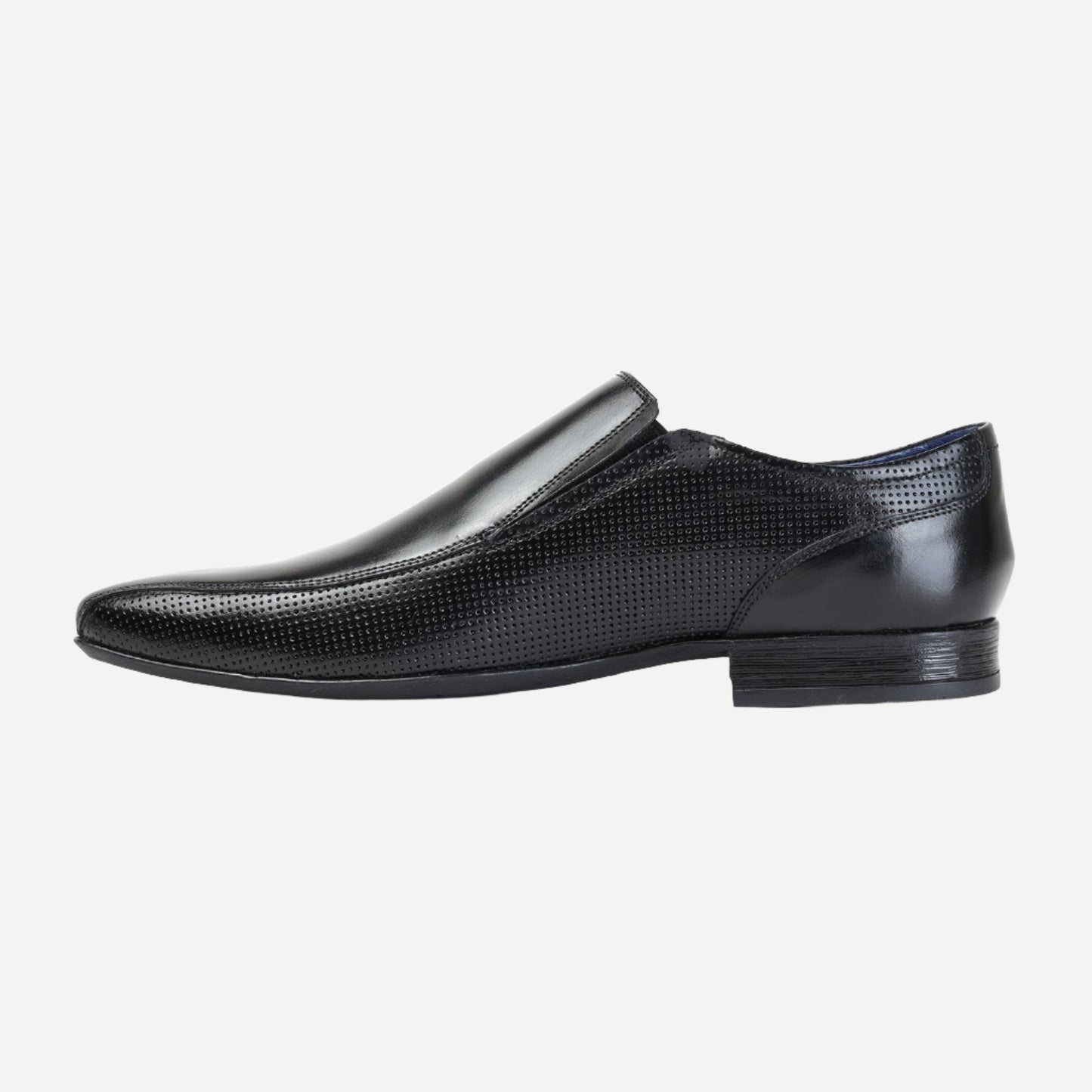 MASABIH GENUINE LEATHER BLACK CASUAL LOAFER SHOES FOR MEN