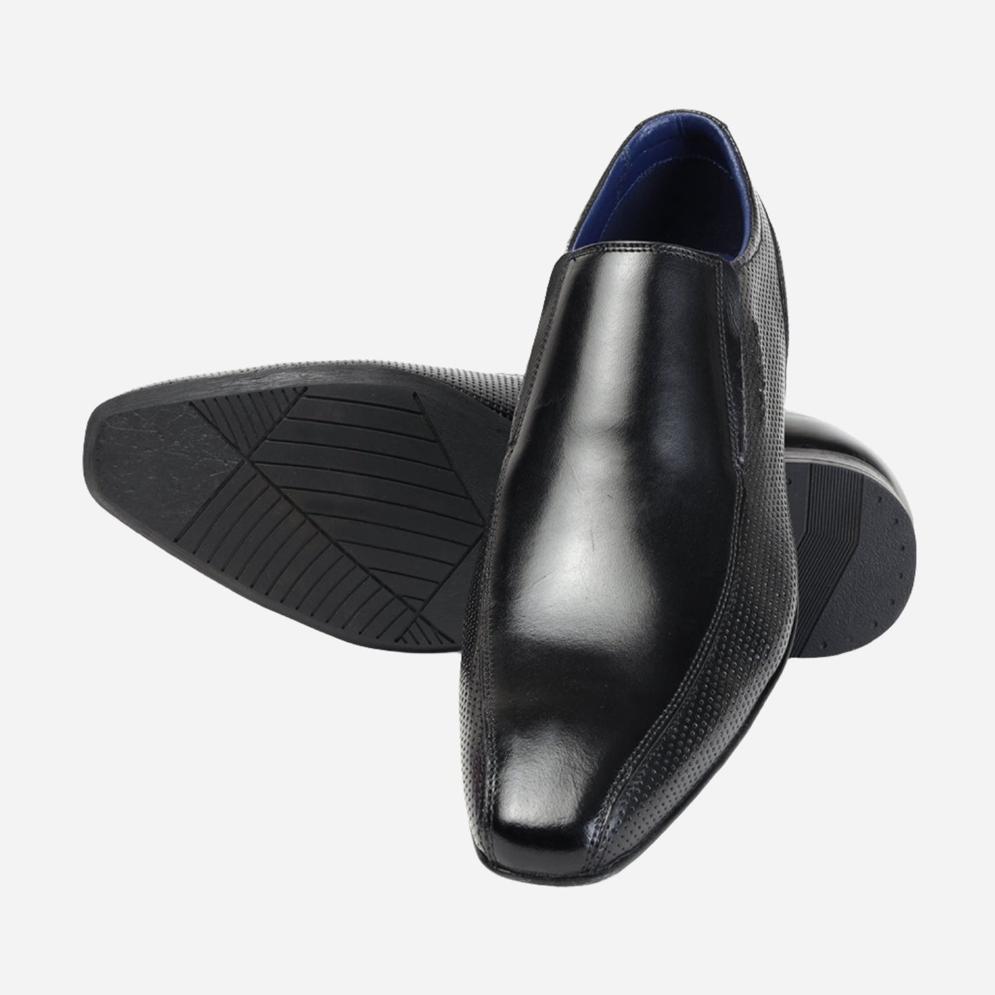 MASABIH GENUINE LEATHER BLACK CASUAL LOAFER SHOES FOR MEN