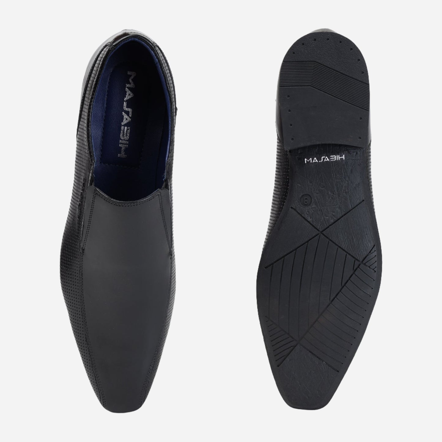 MASABIH GENUINE LEATHER BLACK CASUAL LOAFER SHOES FOR MEN