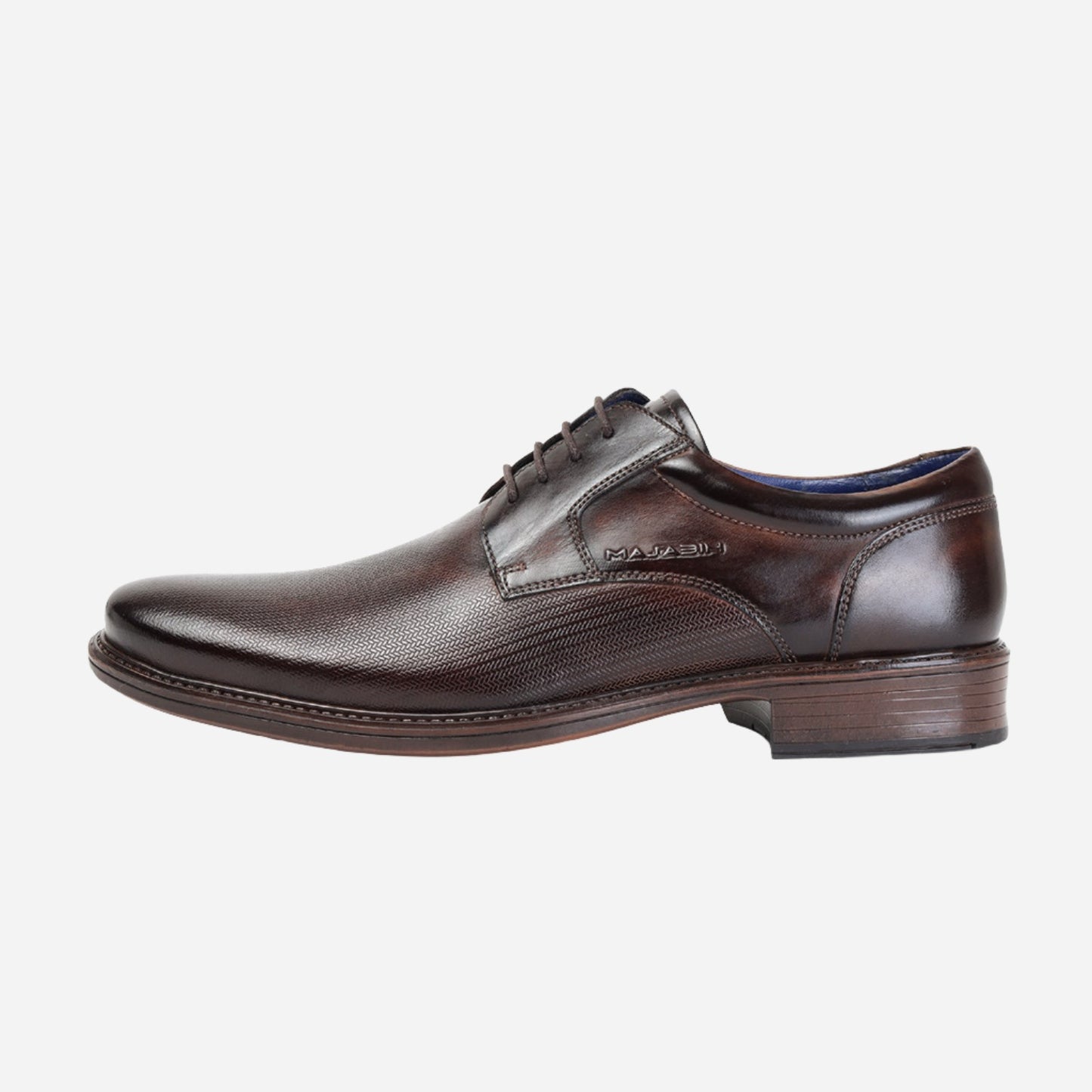 MASABIH GENUINE LEATHER BROWN DERBY LACEUP SHOES FOR MEN