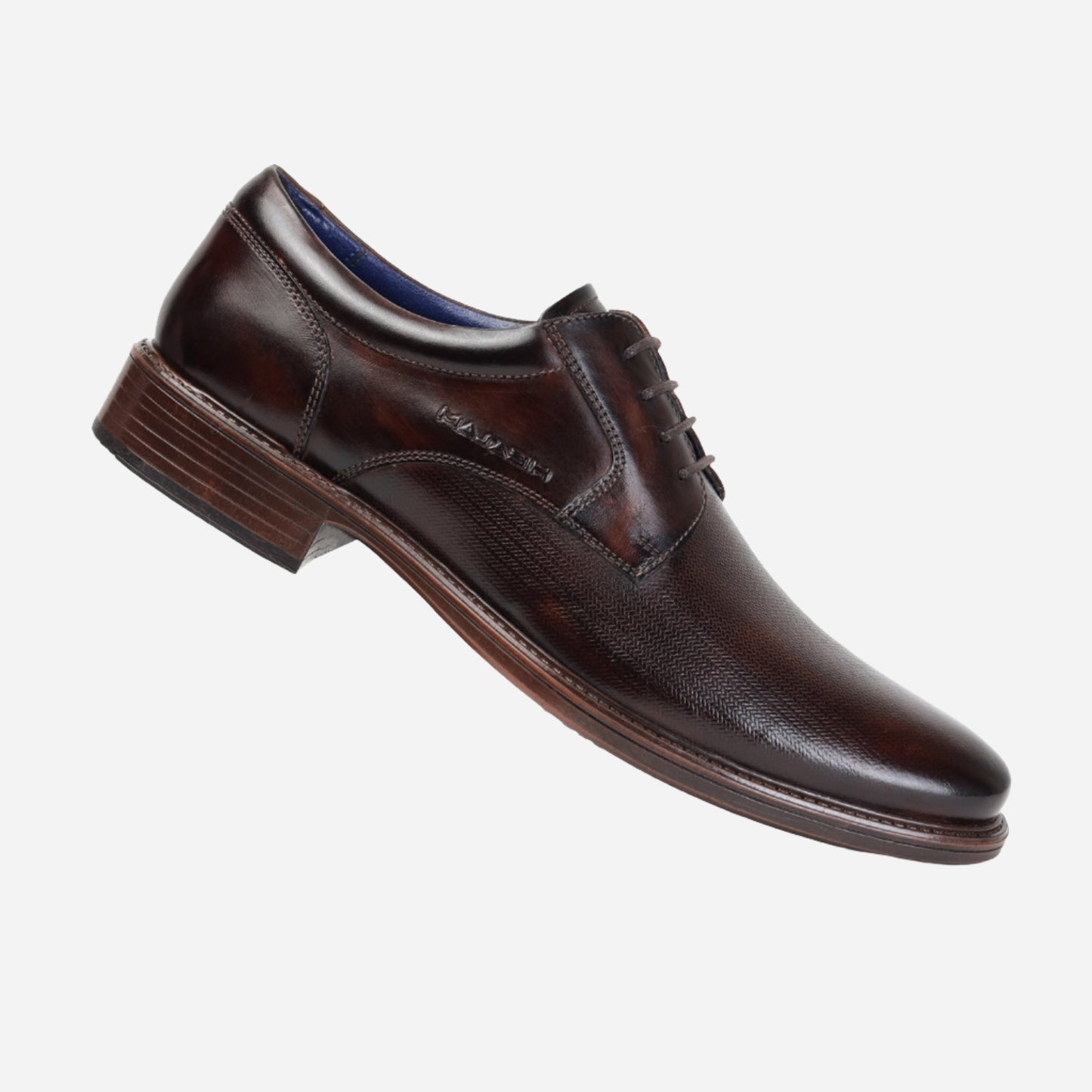 MASABIH GENUINE LEATHER BROWN DERBY LACEUP SHOES FOR MEN
