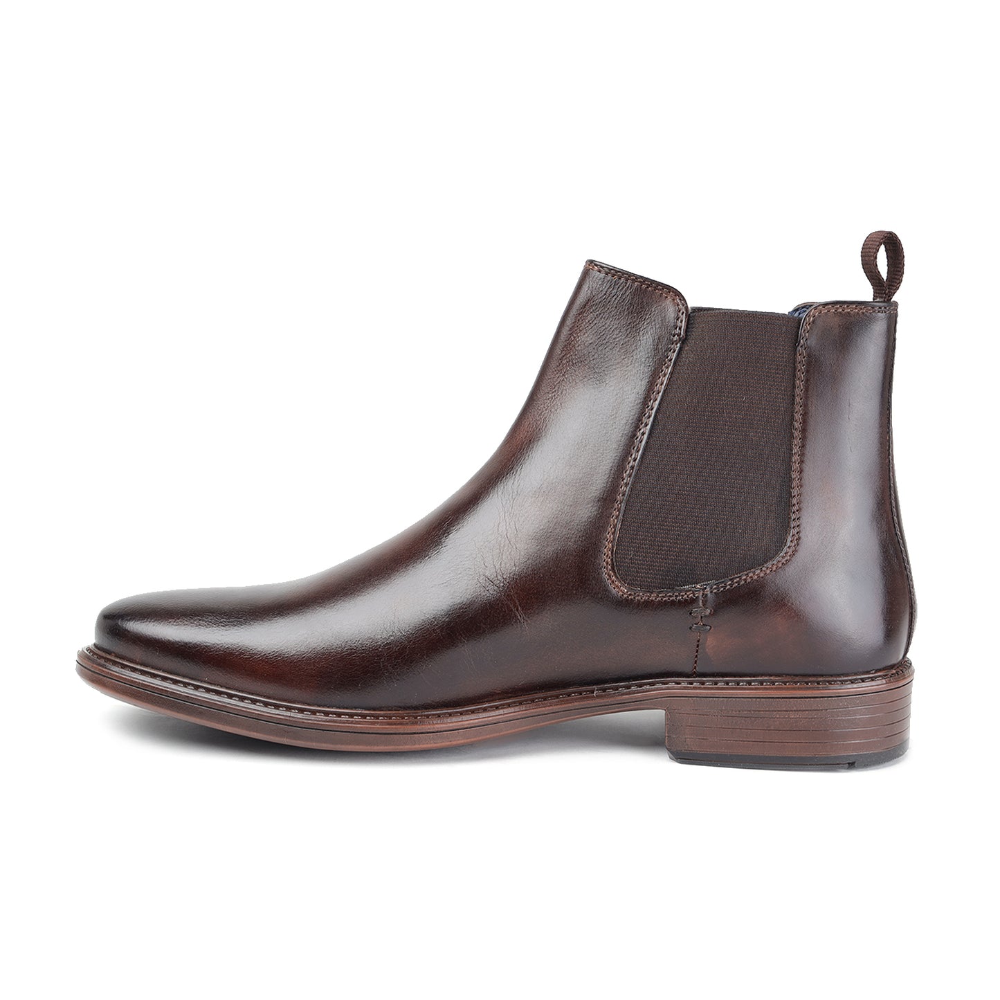 MASABIH GENUINE LEATHER BROWNCHELSEA BOOTS FOR MEN
