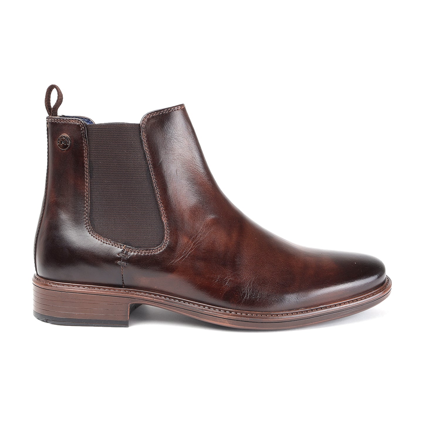 MASABIH GENUINE LEATHER BROWNCHELSEA BOOTS FOR MEN