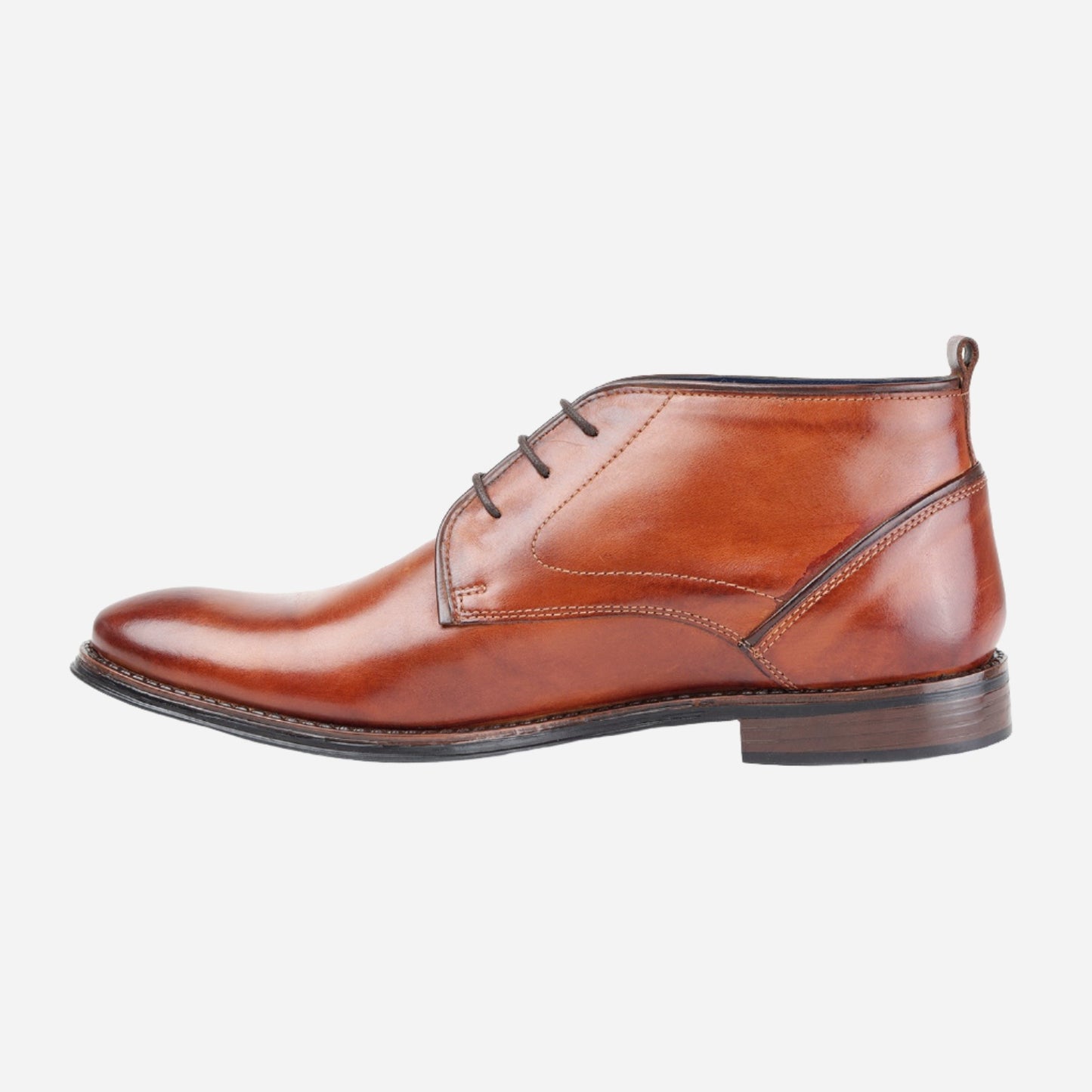 MASABIH GENUINE LEATHER TAN CHUKKA LACEUP BOOTS FOR MEN