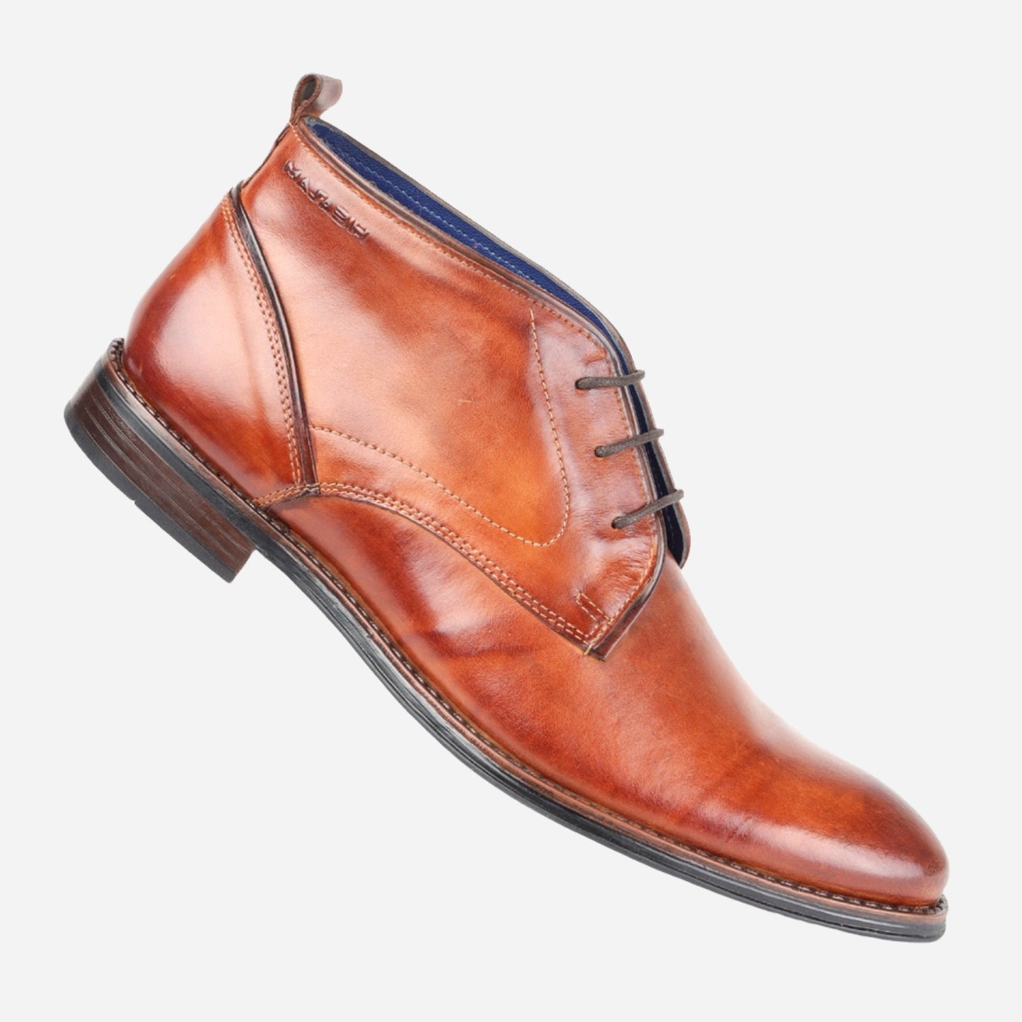MASABIH GENUINE LEATHER TAN CHUKKA LACEUP BOOTS FOR MEN