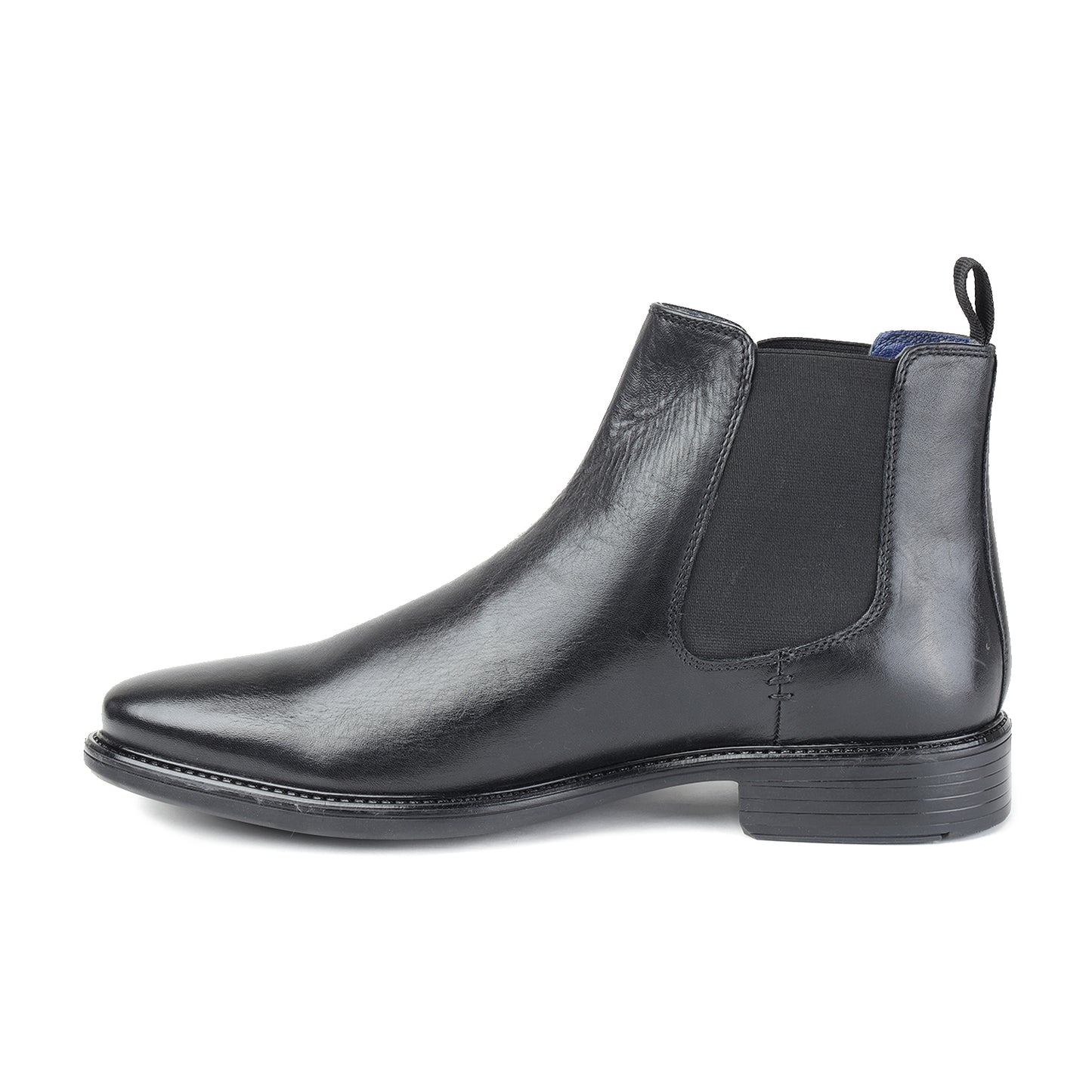 MASABIH GENUINE LEATHER BLACK CHELSEA BOOTS FOR MEN
