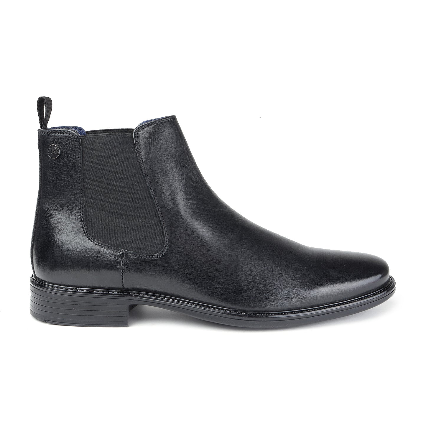 MASABIH GENUINE LEATHER BLACK CHELSEA BOOTS FOR MEN