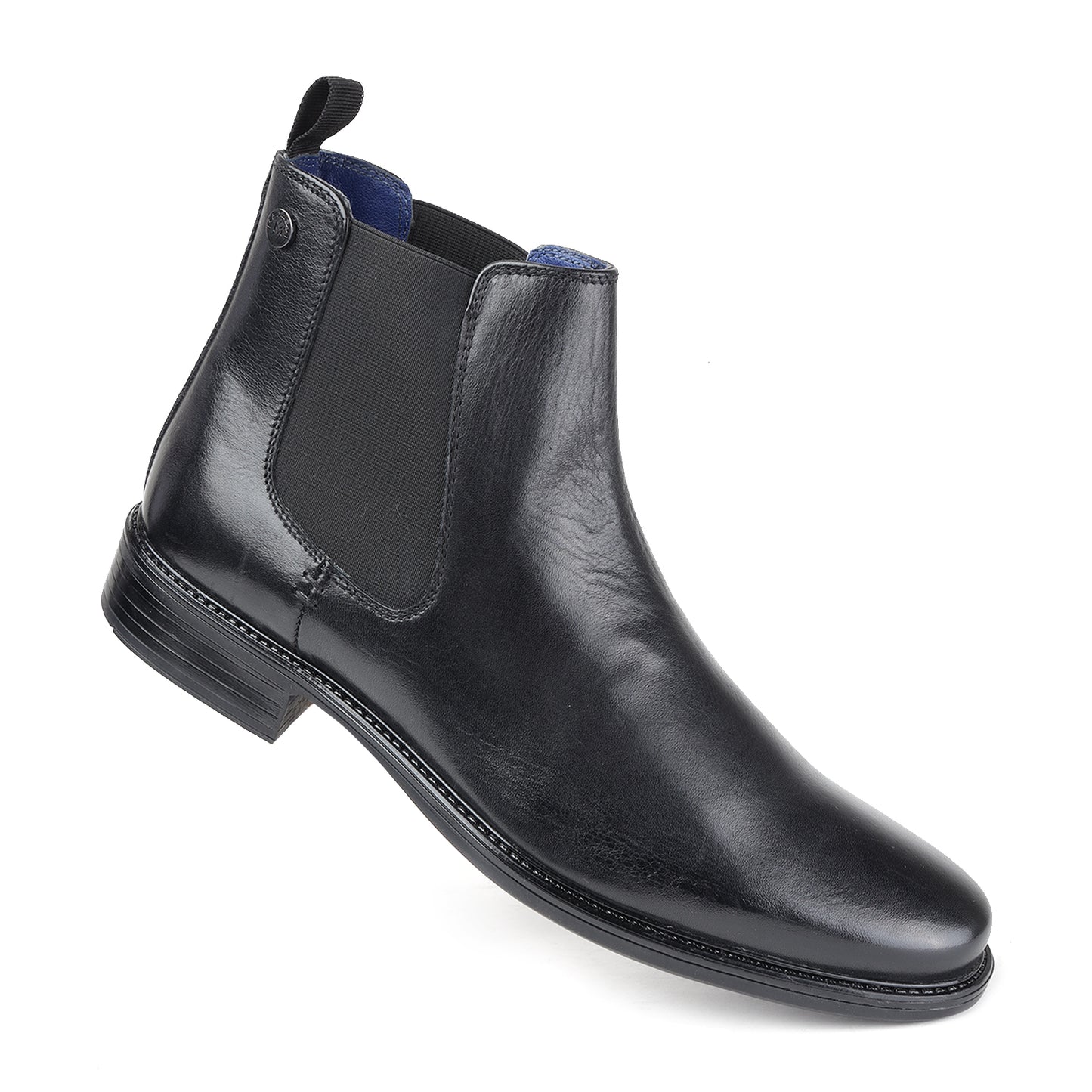 MASABIH GENUINE LEATHER BLACK CHELSEA BOOTS FOR MEN